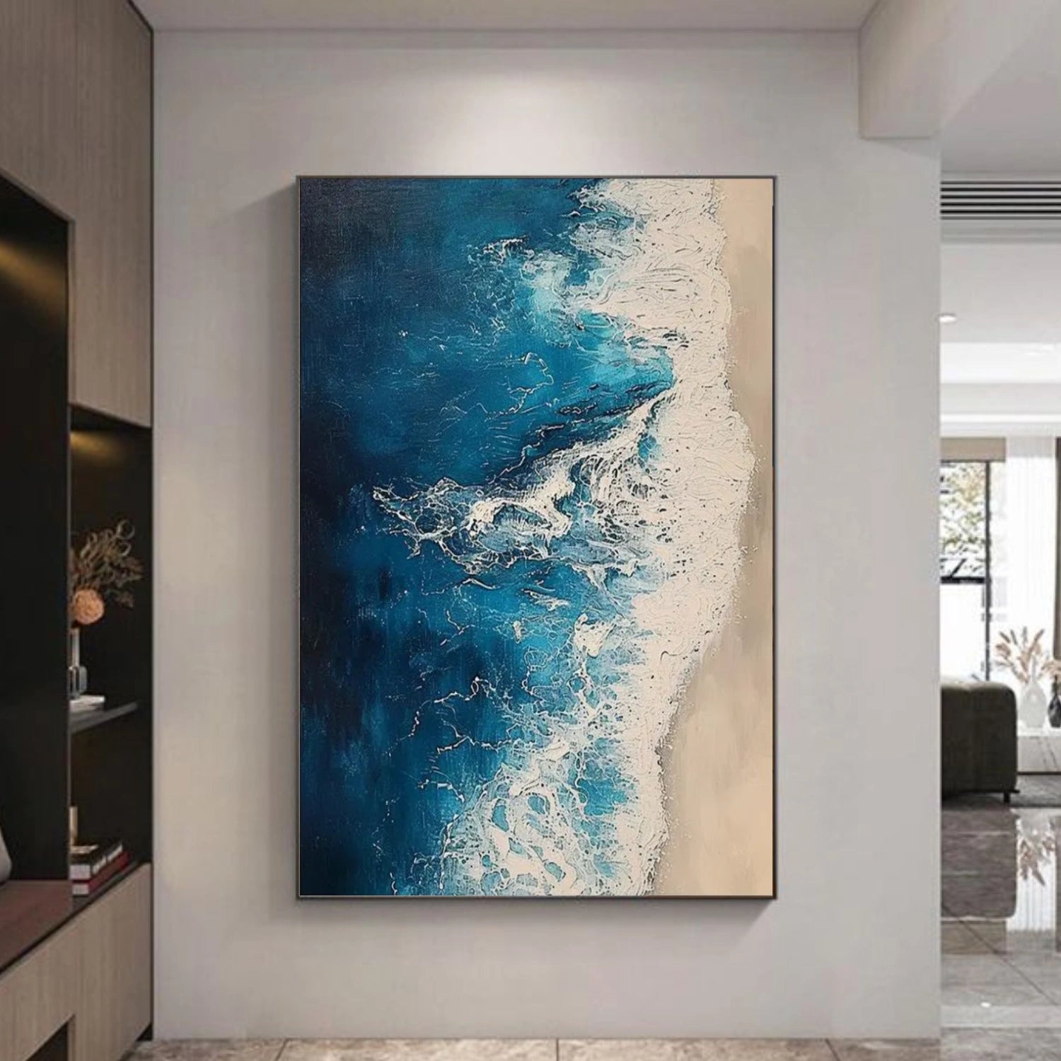 Ocean And Sky Abstract Textured Canvas Art #OS 310