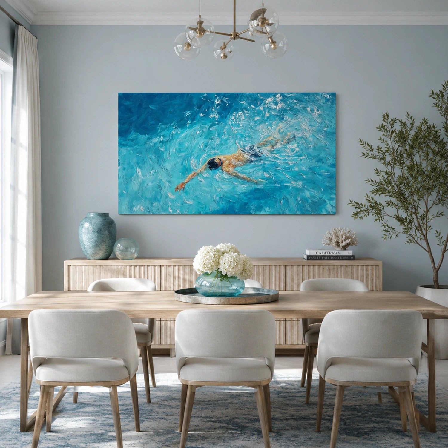 Swimming  Sport Art Painting Canvas # SA104