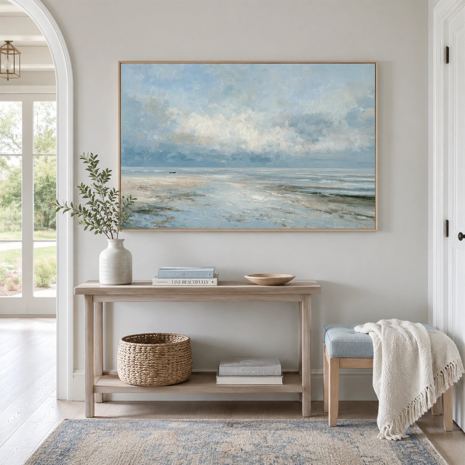 Ocean And Sky Abstract Texture Canvas Art #OS441