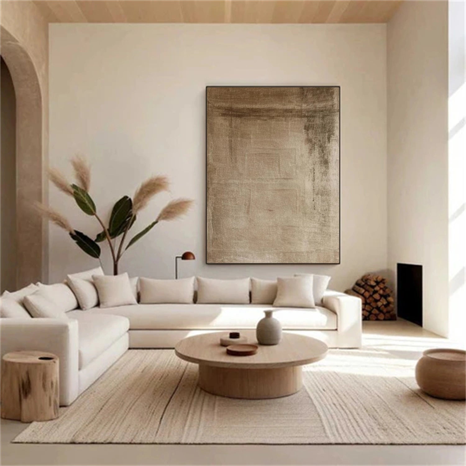 Beige & Brown Abstract Wall Art #BB179