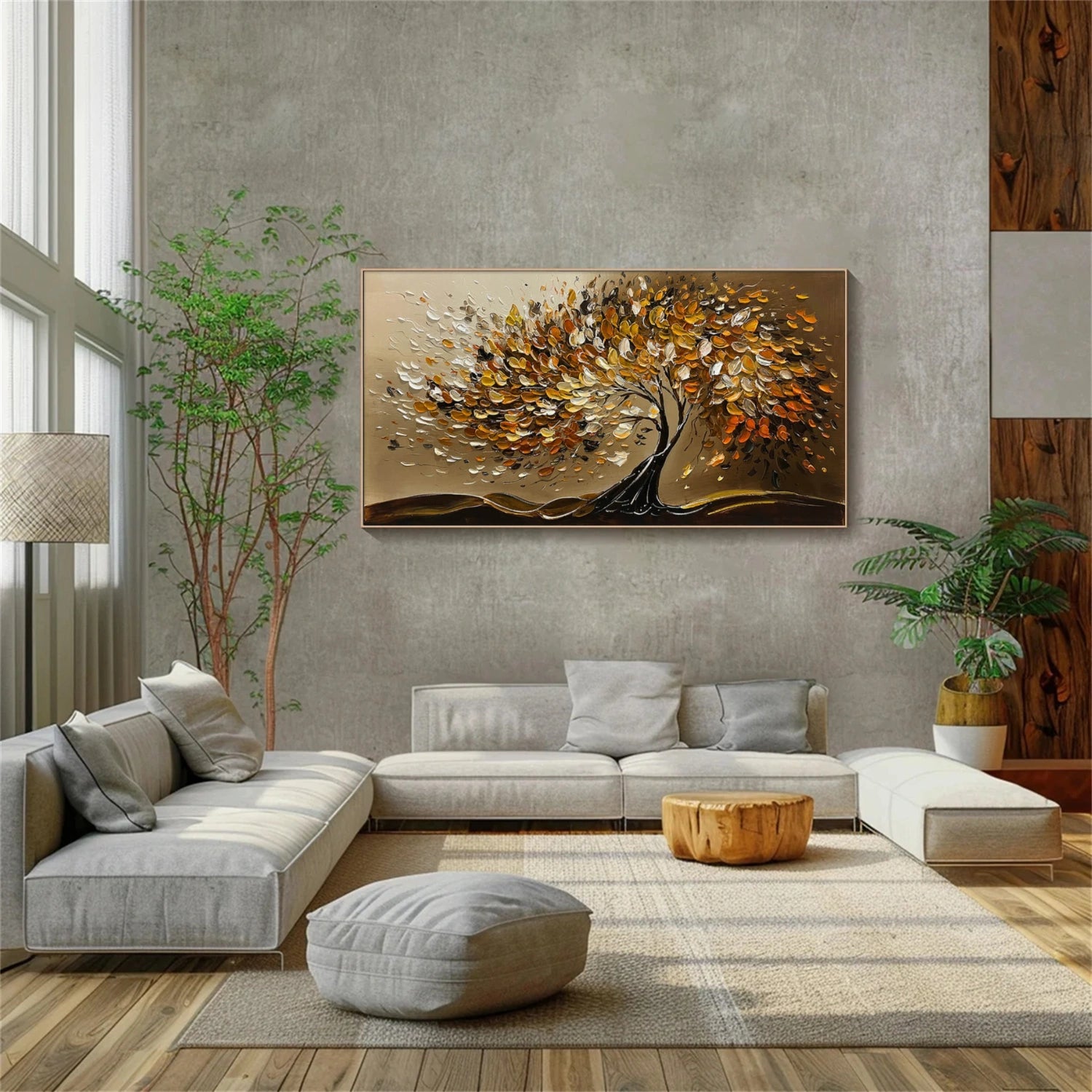 Flower & Tree Abstract Textured Canvas # FT 349
