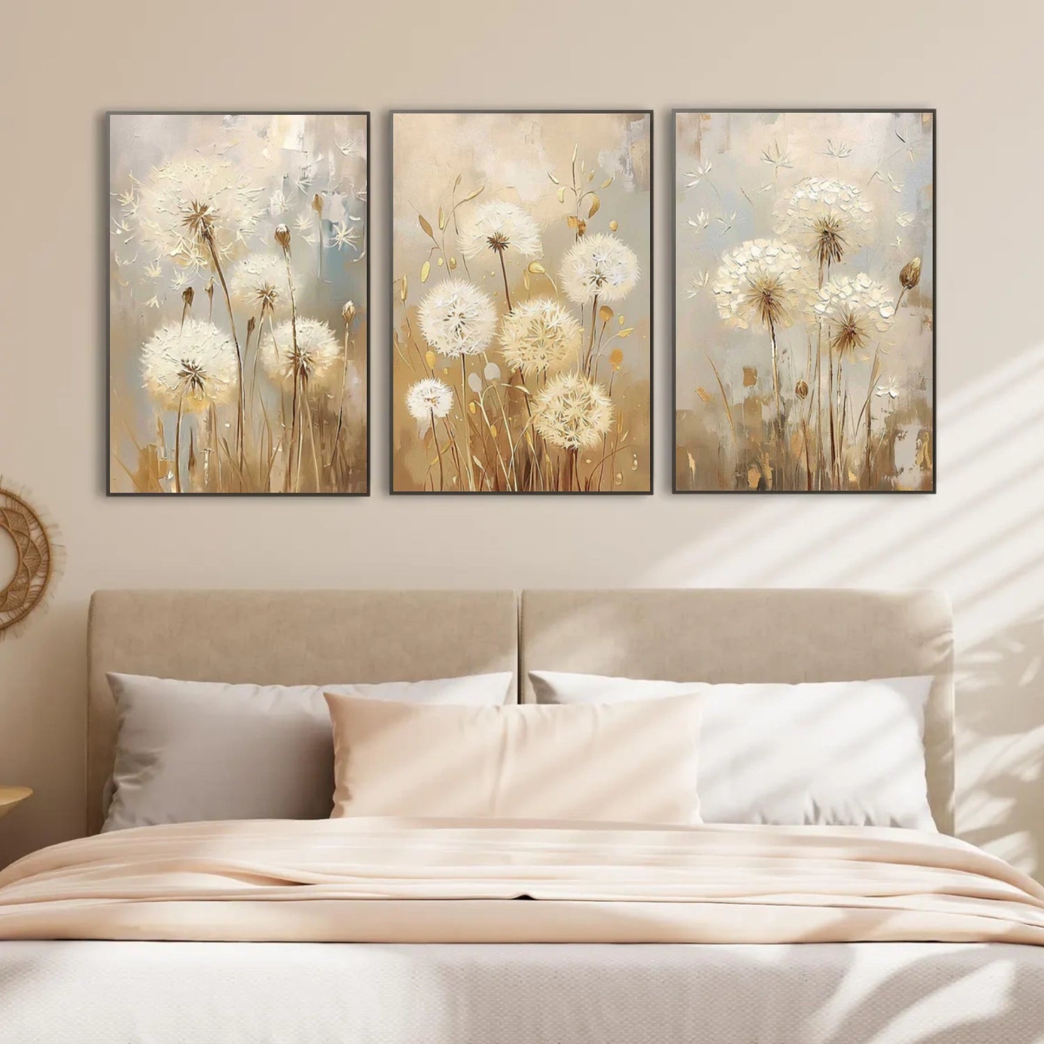 Flower & Tree Abstract Canvas Art Set of 3 #FT 312
