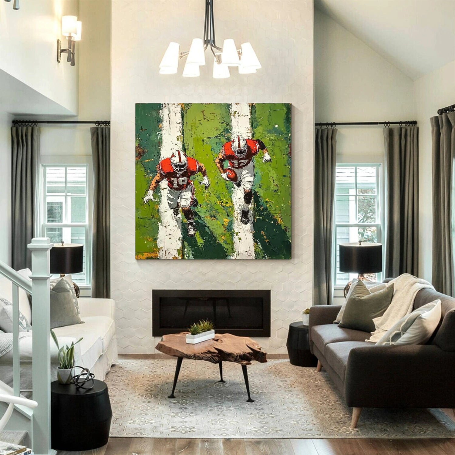 American Football Sport Art Textured Painting Canvas #SA004