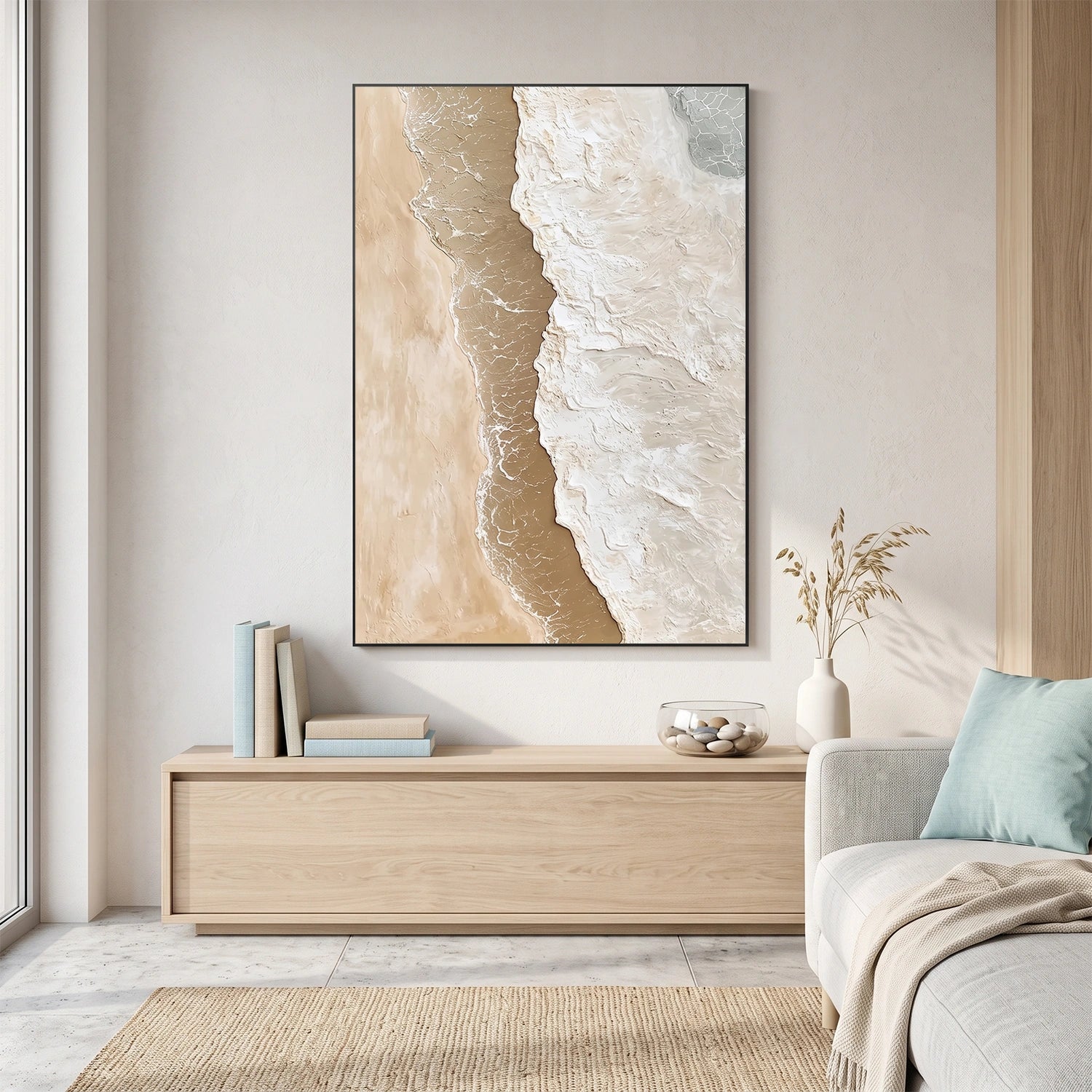 Ocean And Sky Abstract Texture Canvas Art #OS415