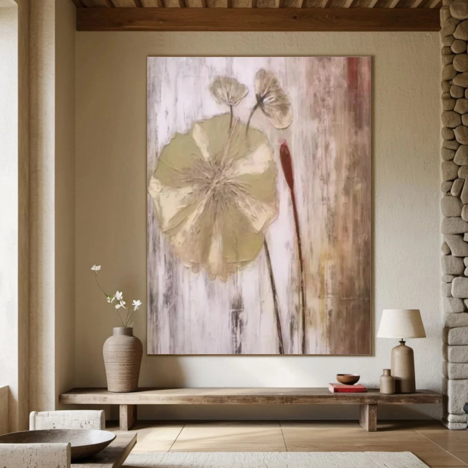 Flower & Tree Abstract Texture Canvas Art #FT 248