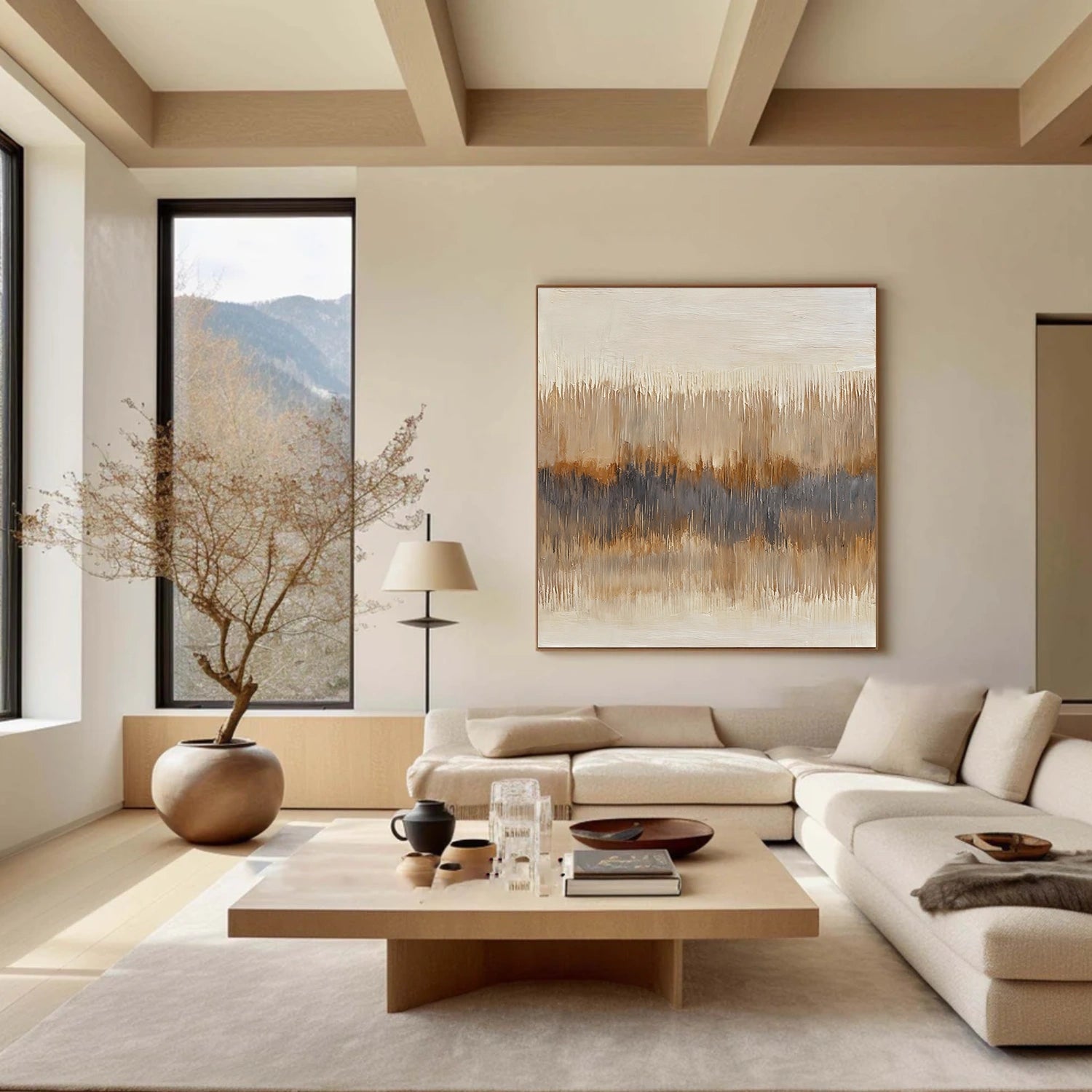 Beige & Brown Abstract Wall Art #BB185