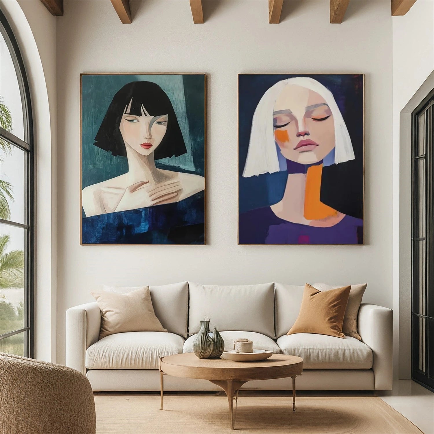 Abstract Portrait Wall Art Set of 2 #PT036