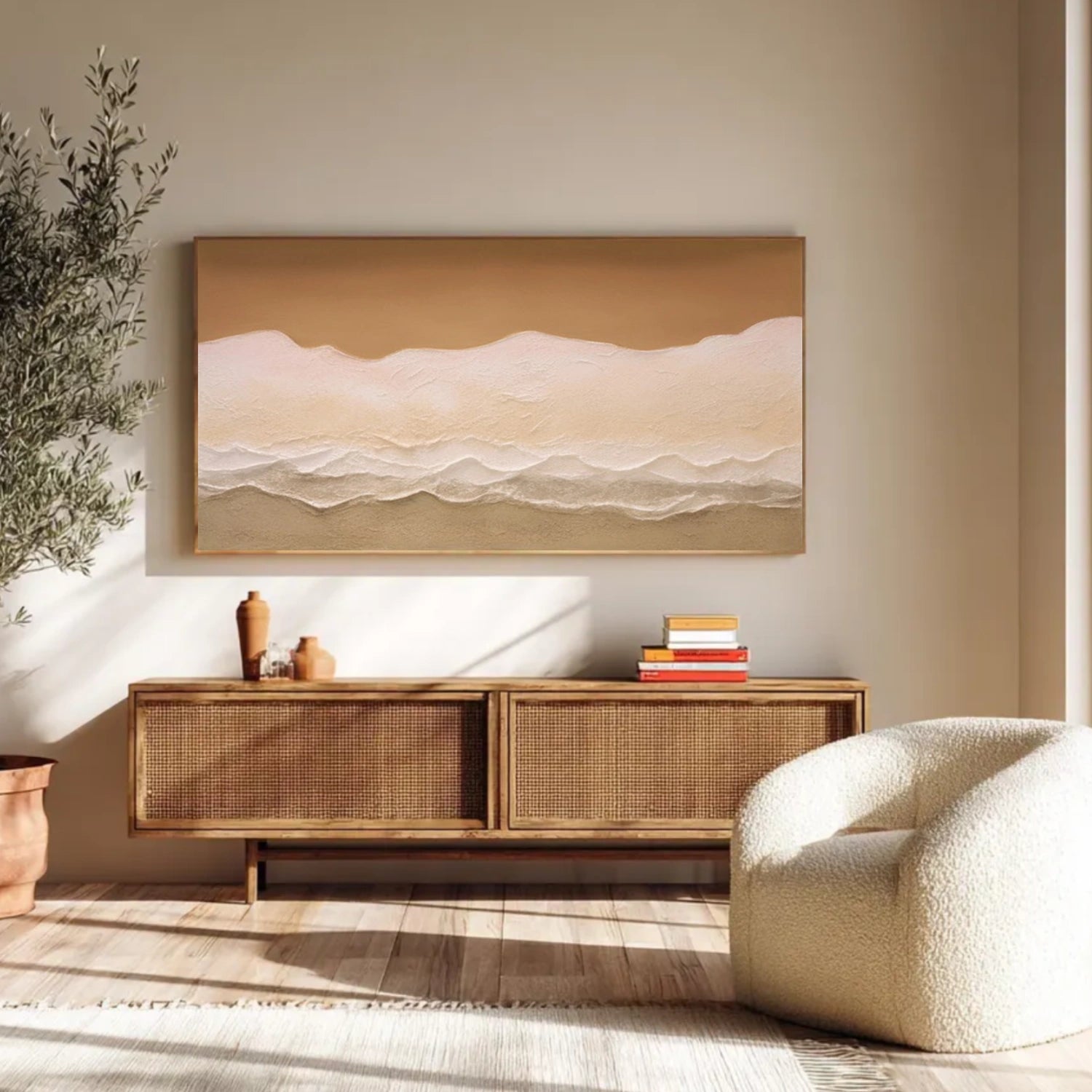 Ocean And Sky Abstract Texture Canvas Art #OS403