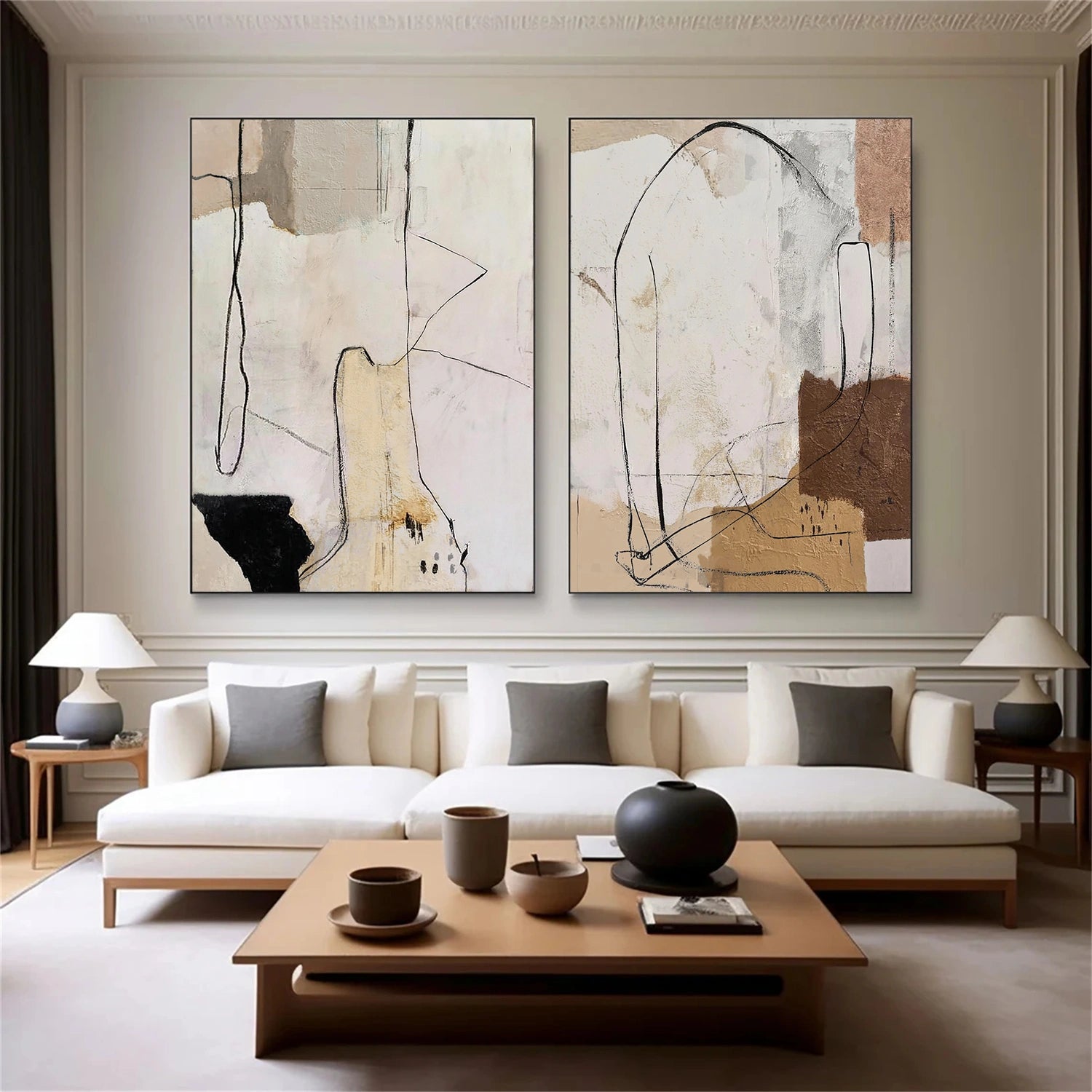 Abstract Texture Wall Art Set of 2 # AB699