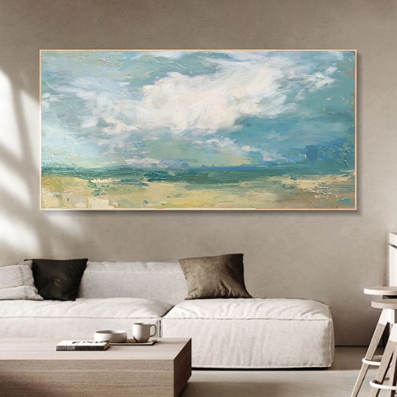 Ocean And Sky Abstract Canvas Art #OS 306