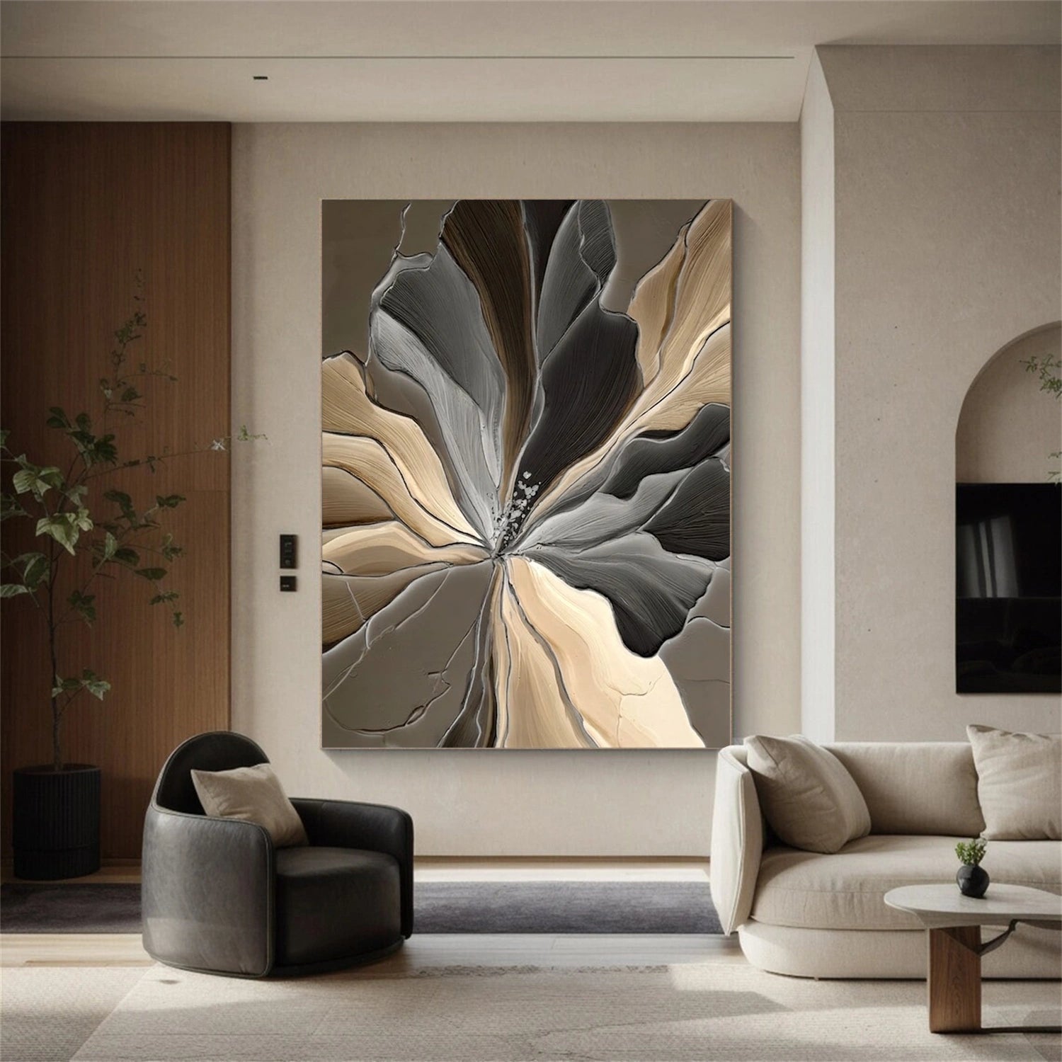 Flower & Tree Abstract Textured Canvas # FT 375