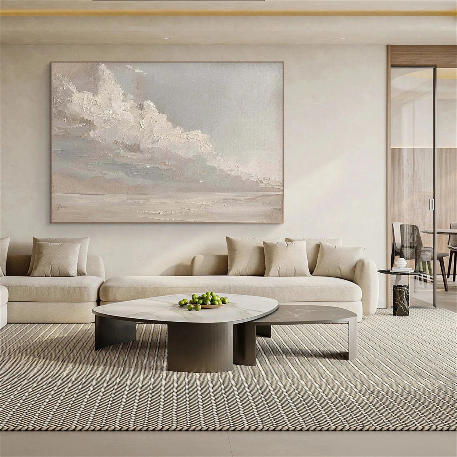 Ocean And Sky Abstract Texture Canvas Art #OS396
