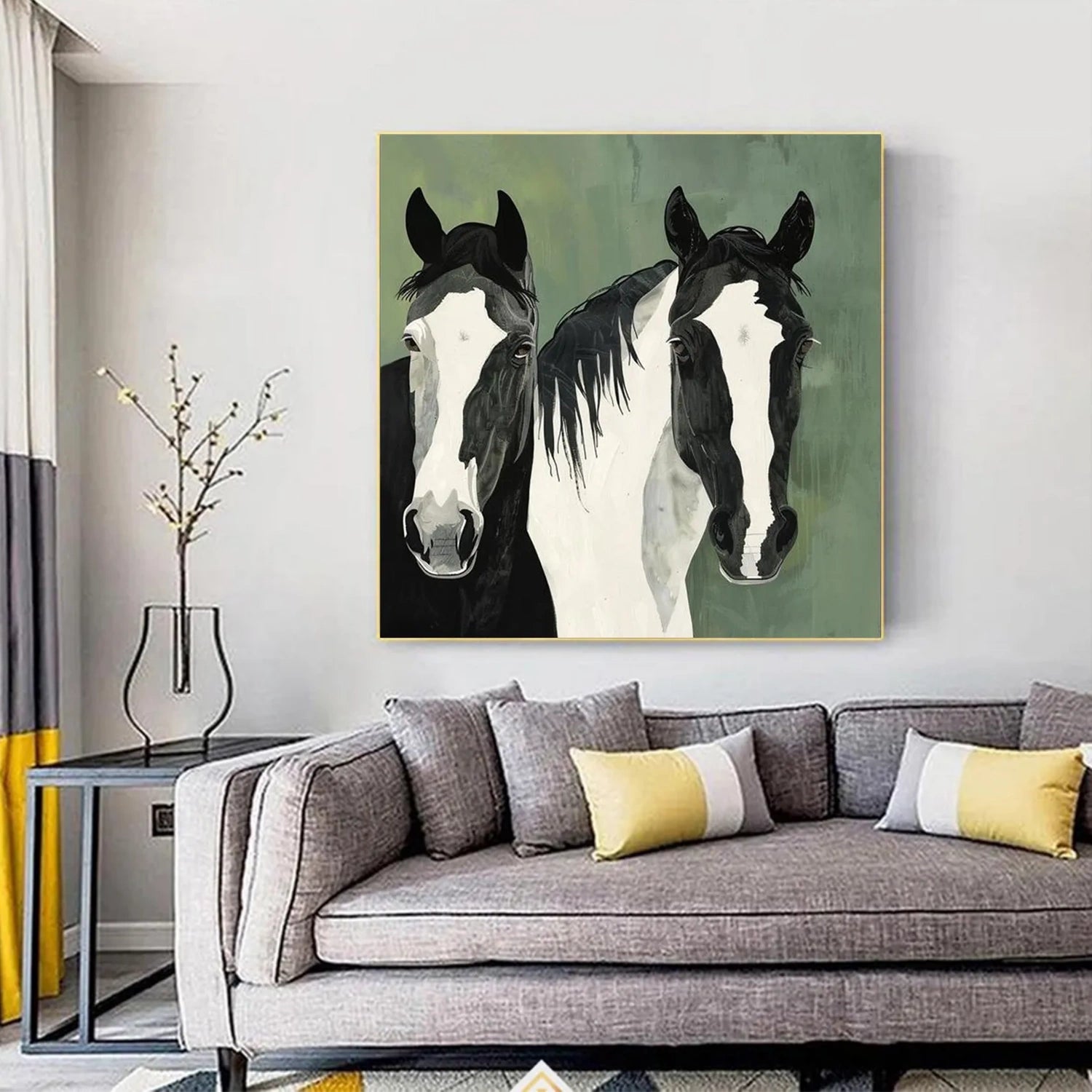 Abstract Animal Horse Canvas Art #AP176