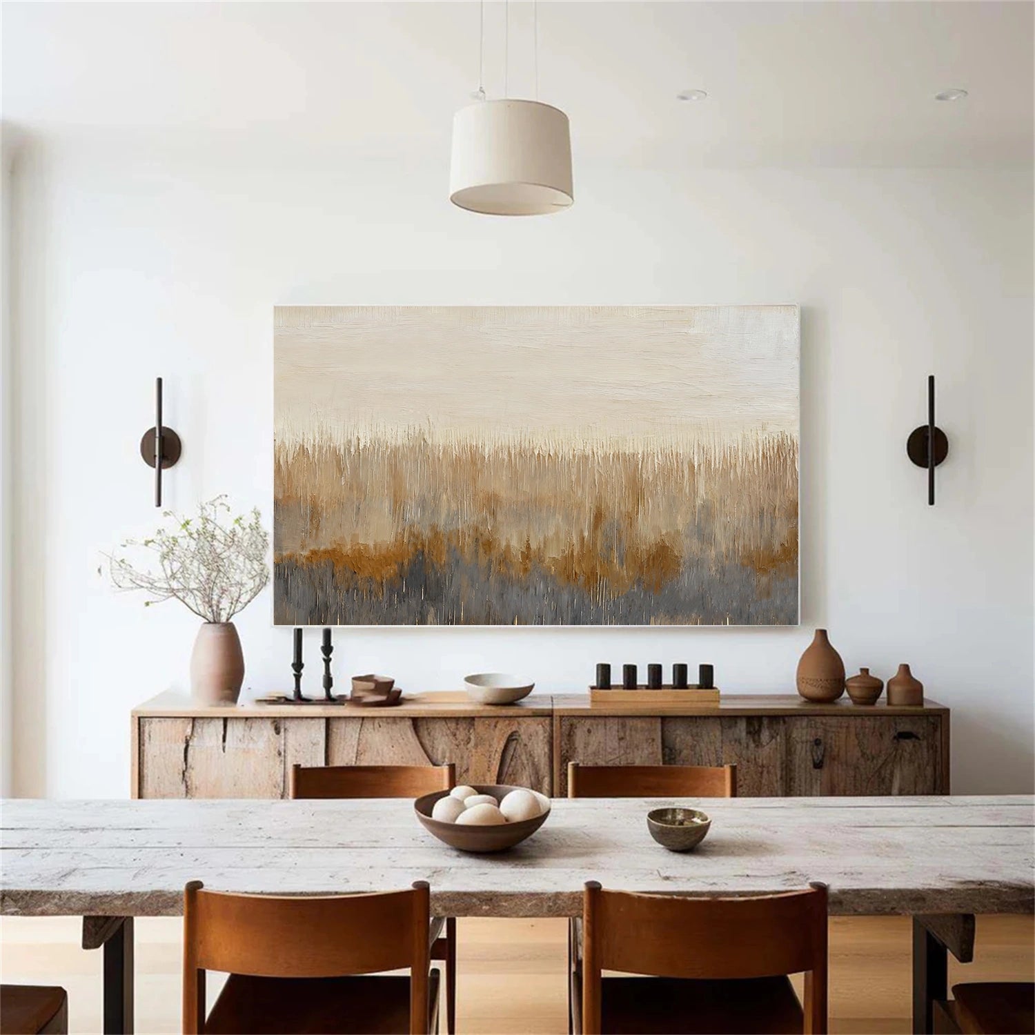 Beige & Brown Abstract Wall Art #BB183