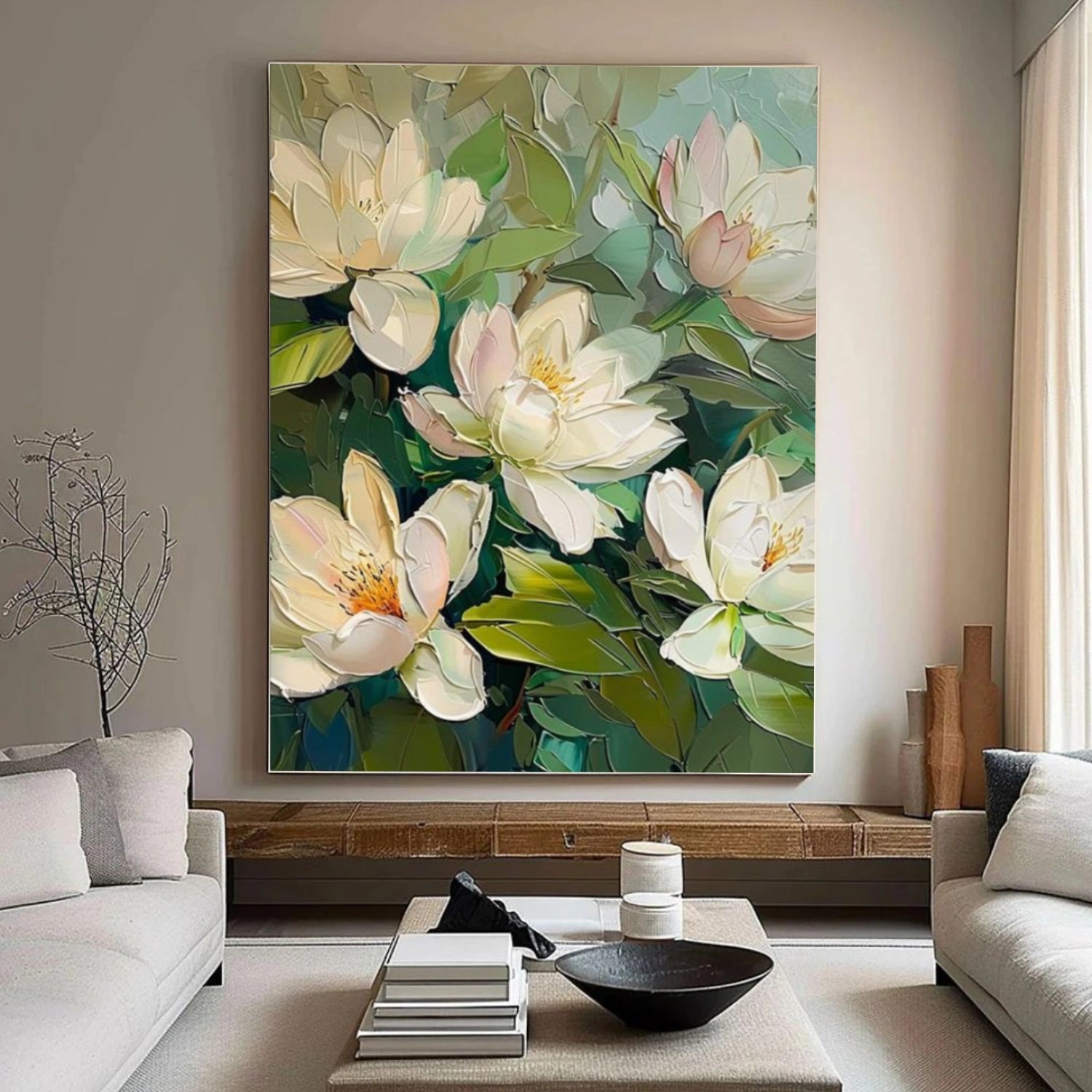 Flower & Tree Abstract Texture Canvas Art #FT 330