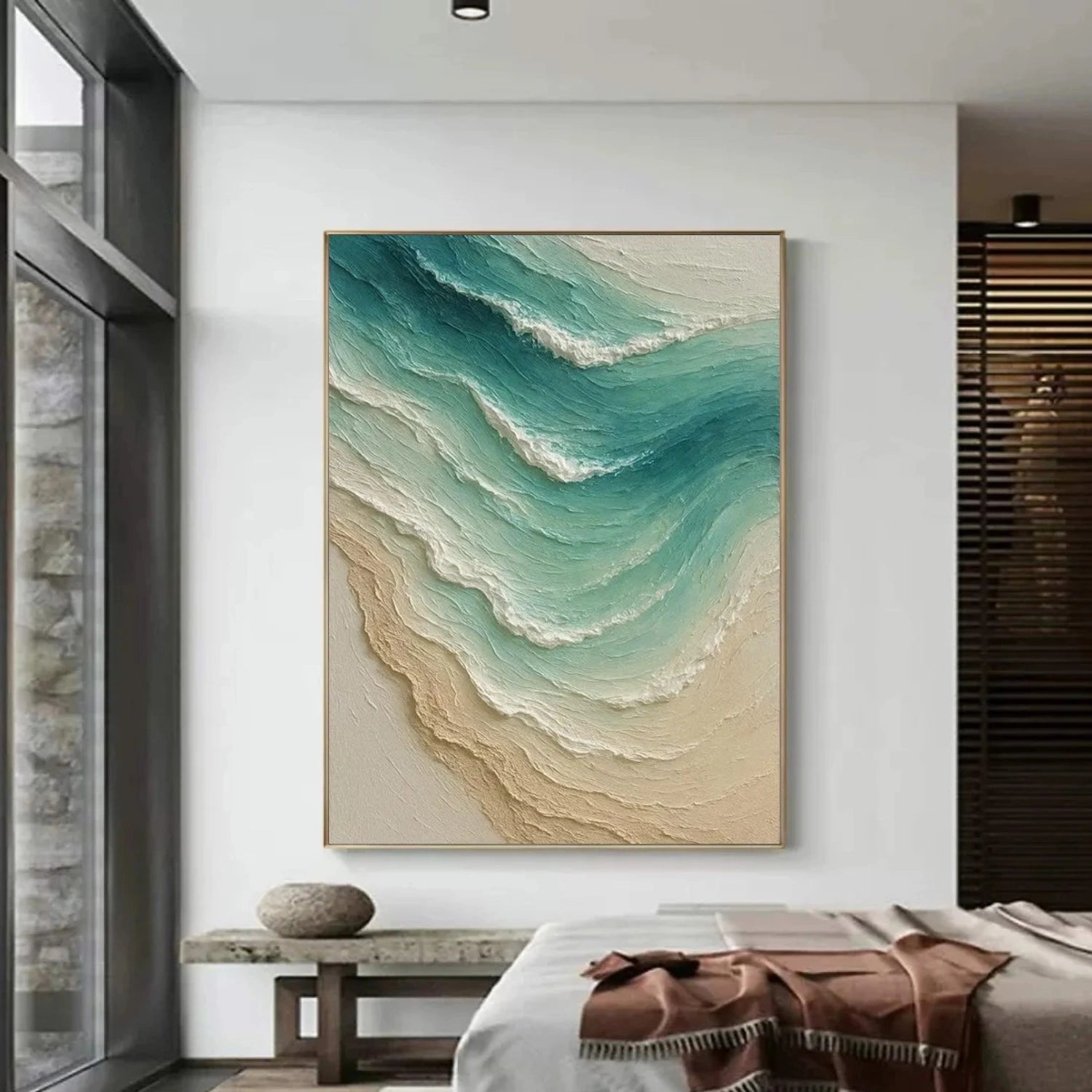 Ocean And Sky Abstract Textured Canvas Art #OS 334