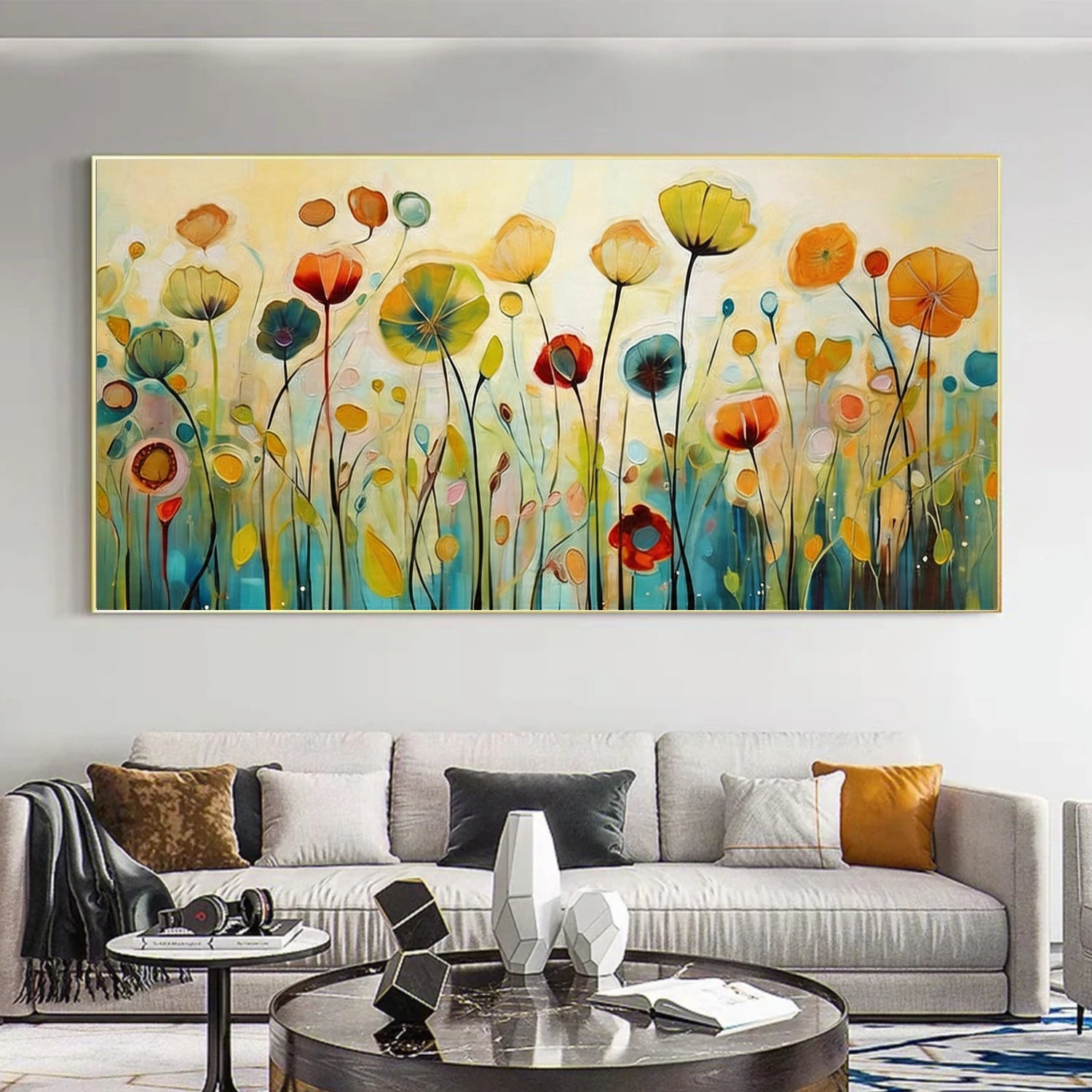 Flower & Tree Abstract Textured Canvas # FT 352