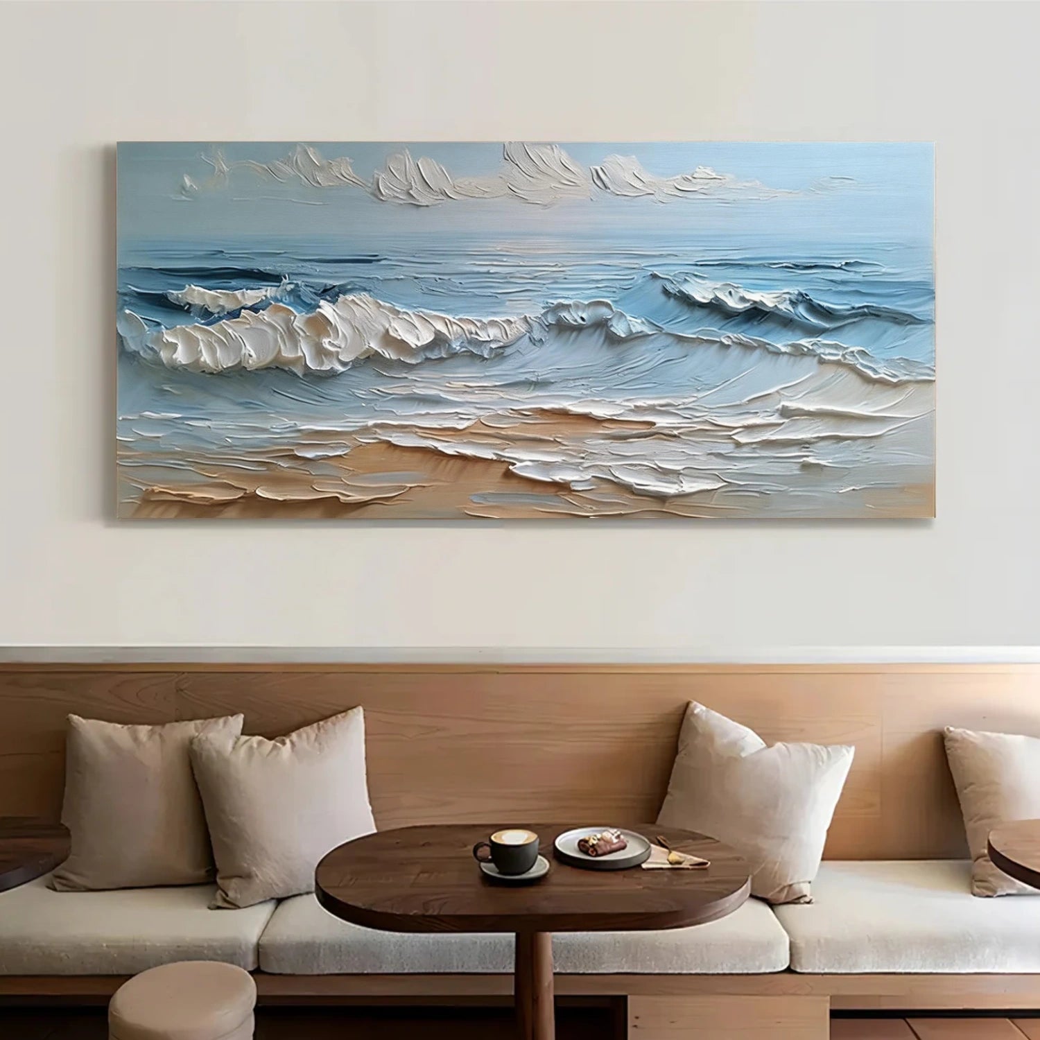 Ocean And Sky Abstract Texture Canvas Art #OS407