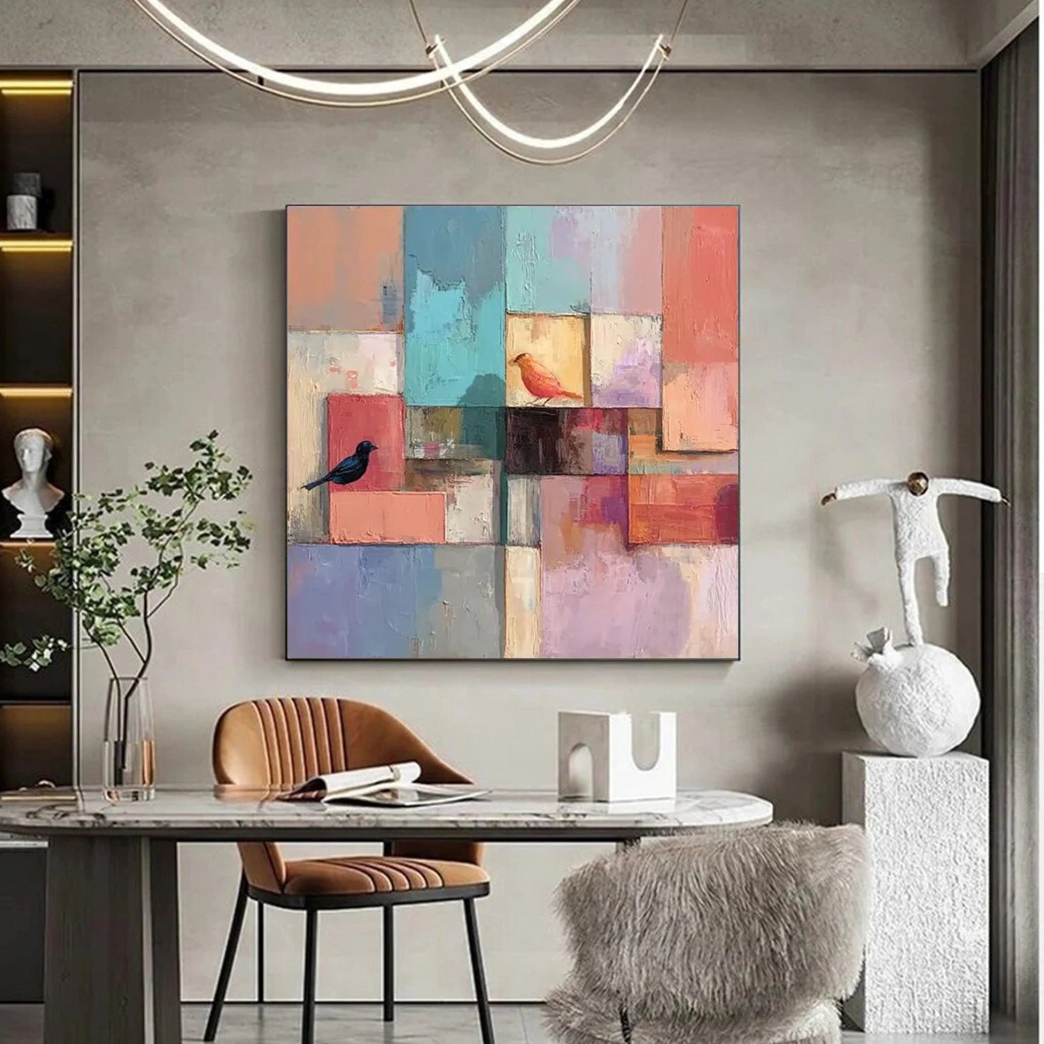 Colorful Abstract Animal Canvas Art #AP201