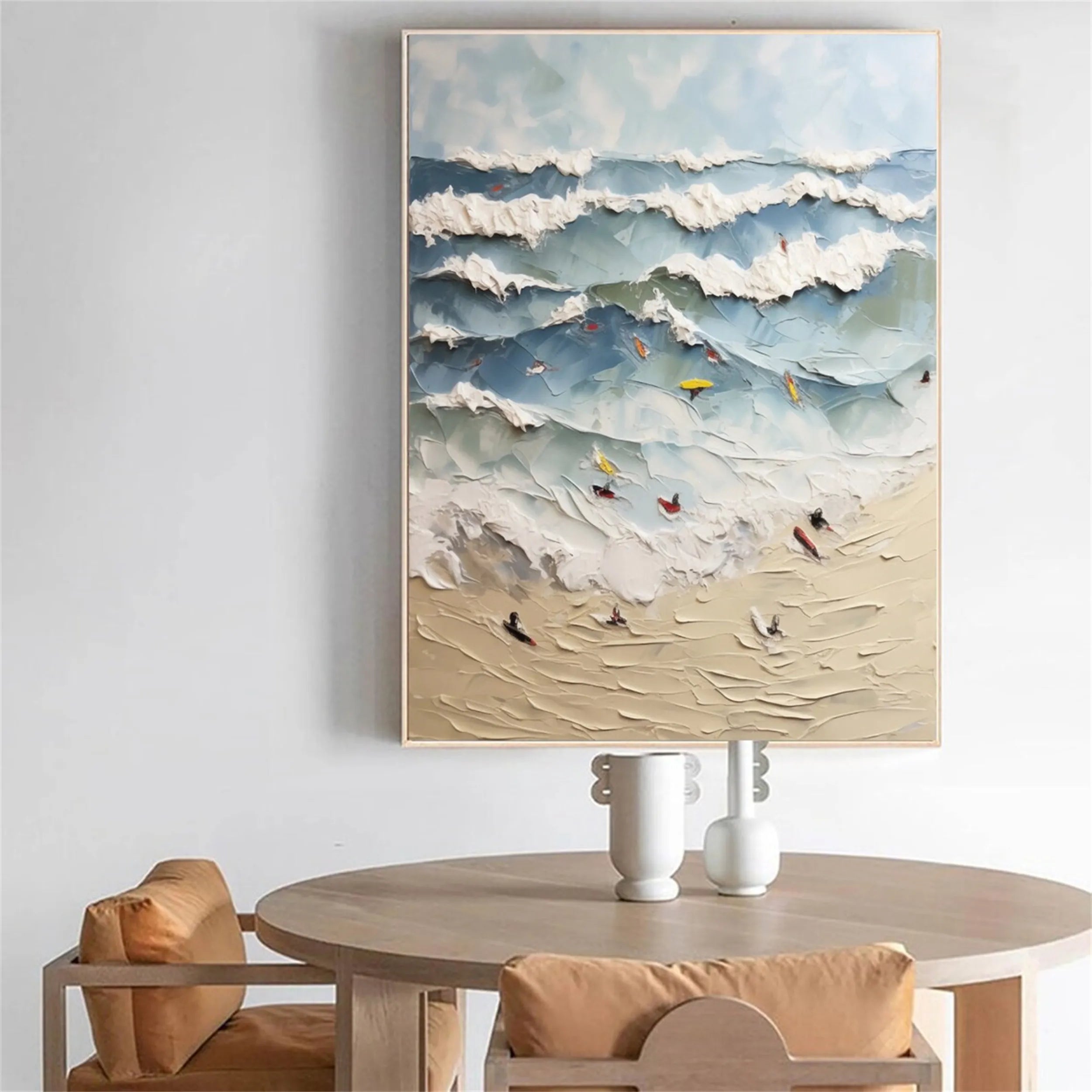 Seascape and Snowy Peak Painting #SP028