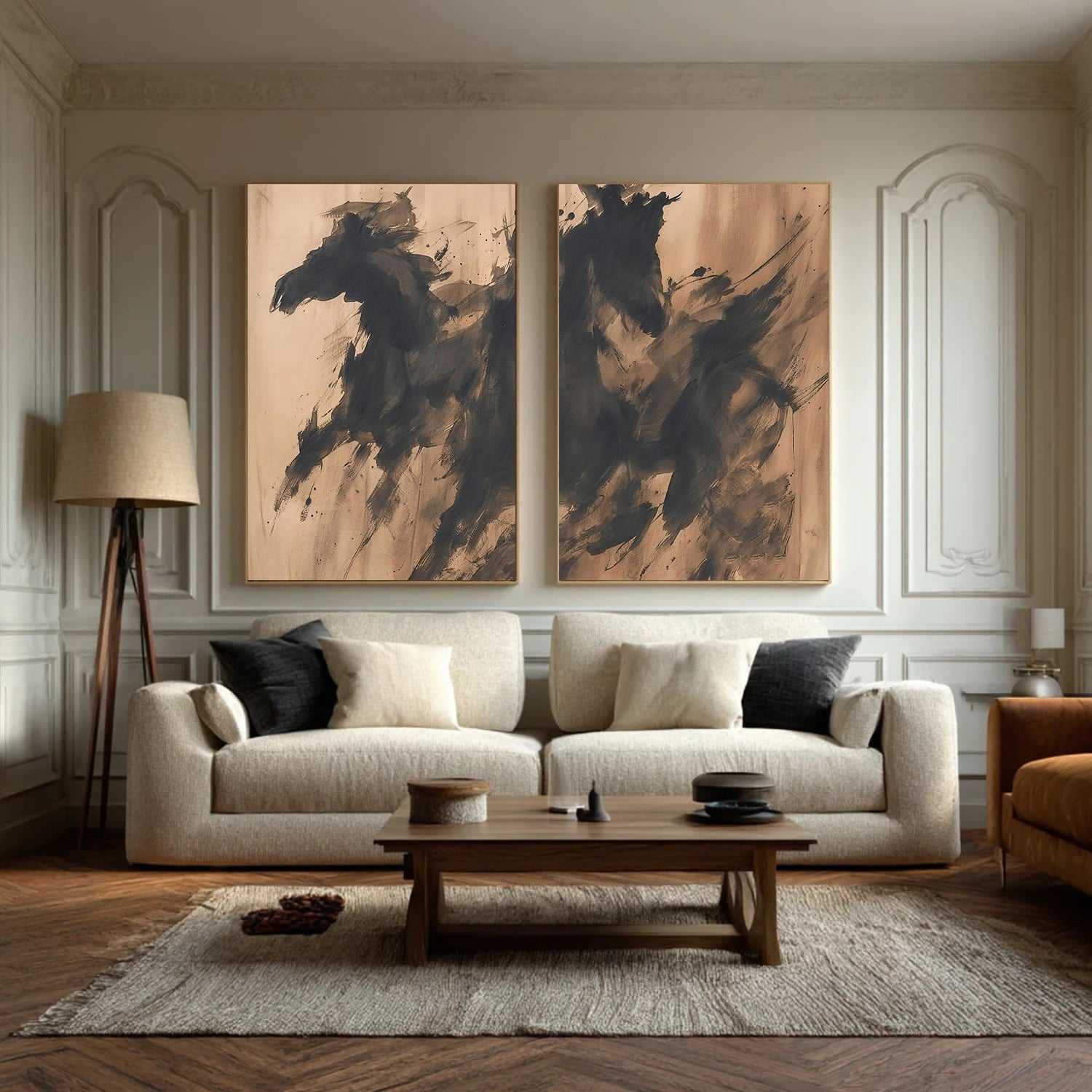 Abstract Animal Horse Canvas Art Set of 2 #AP208