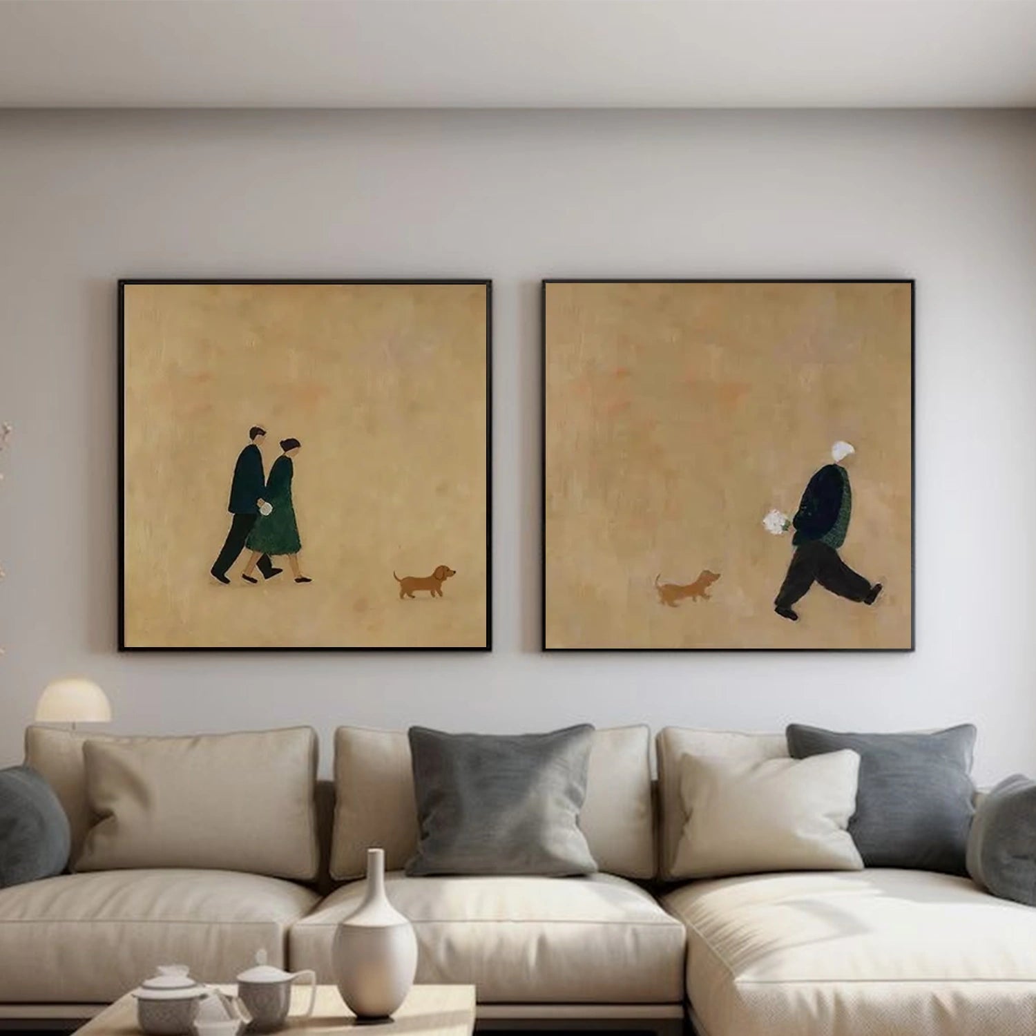 Abstract Portrait Wall Art Squre Set of 2 #PT 060