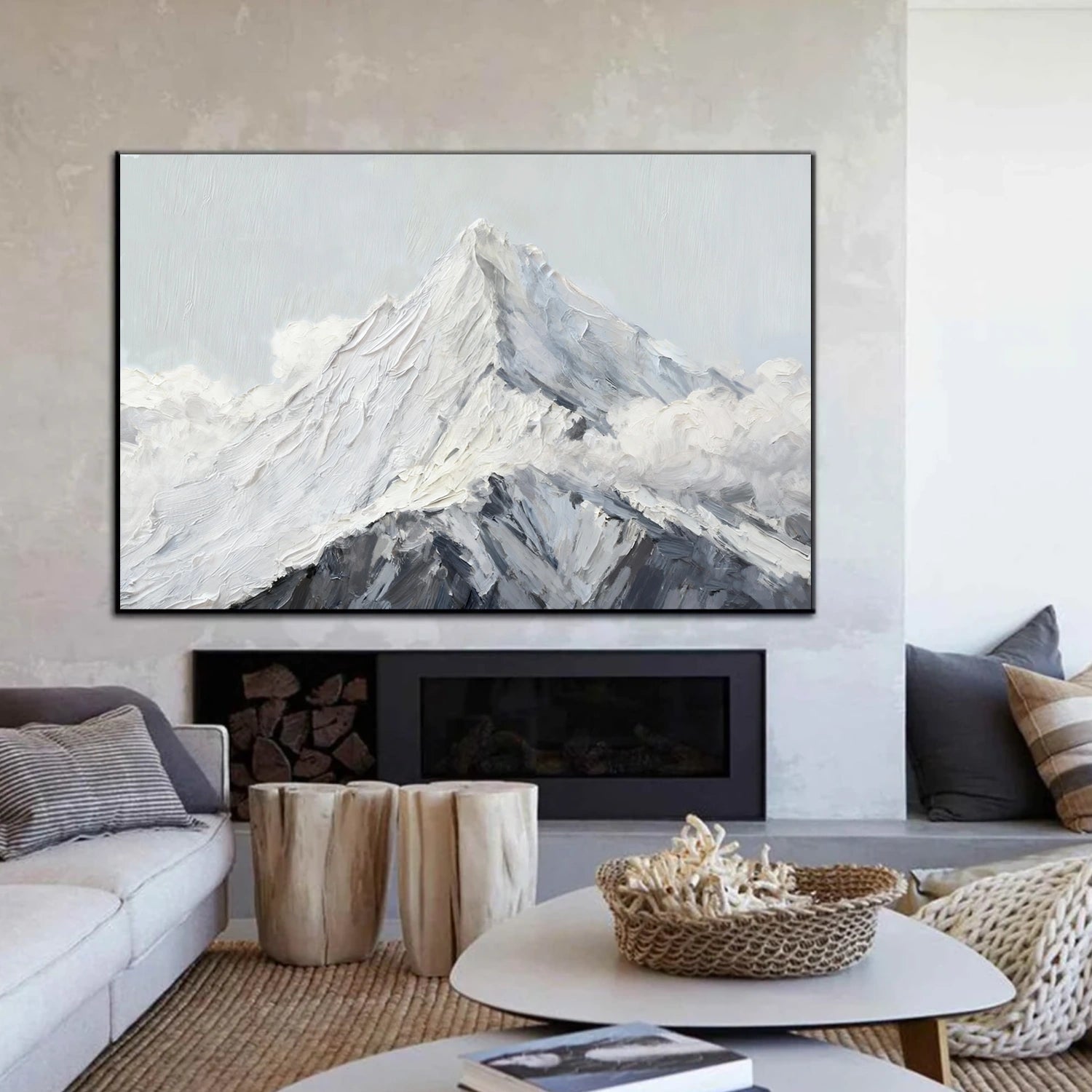 Abstract Mountain Textured Canvas Art #MM335