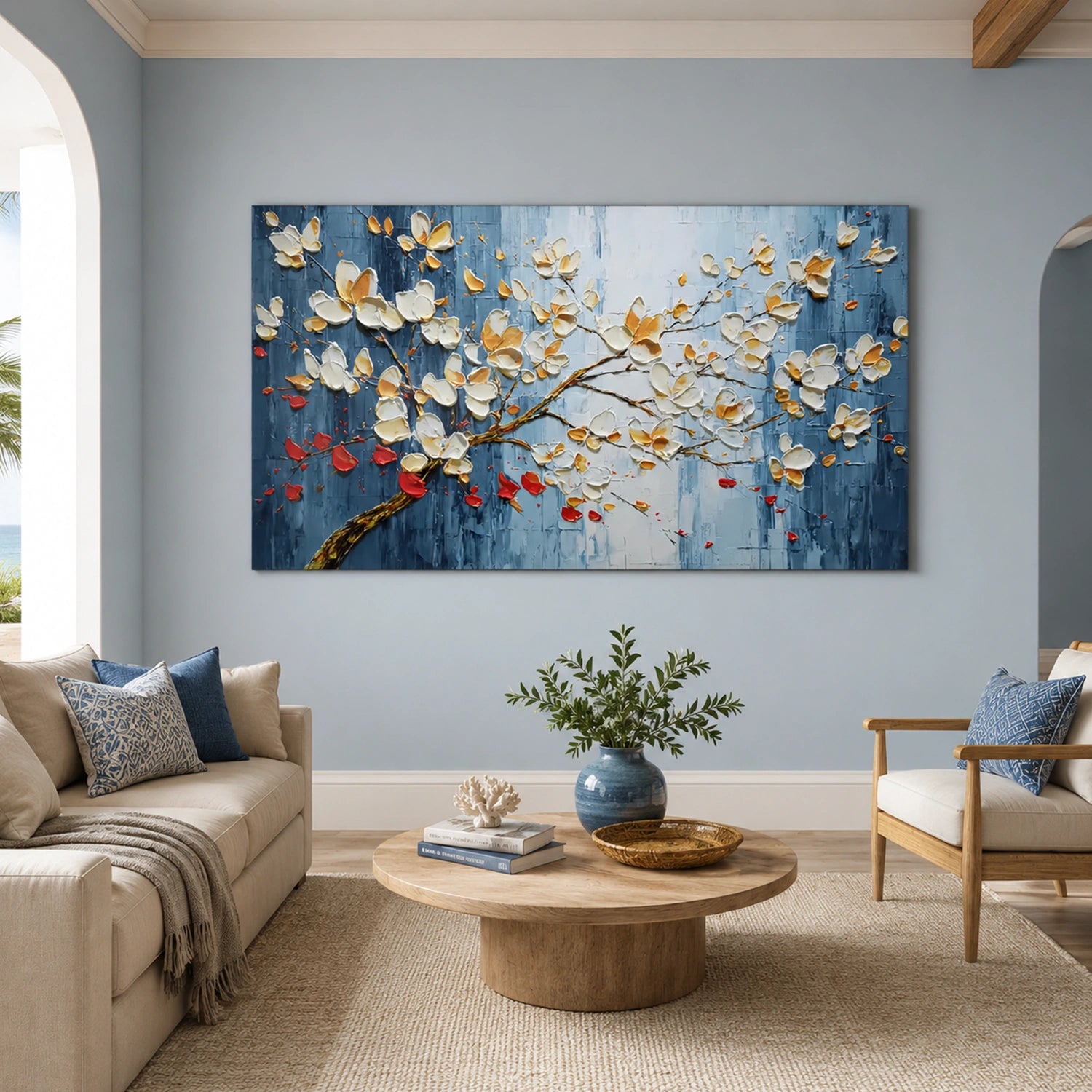 Flower & Tree Abstract Texture Canvas # FT 398
