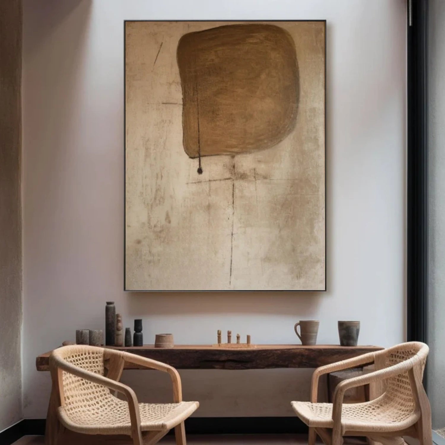 Beige & Brown Abstract Wall Art #BB178