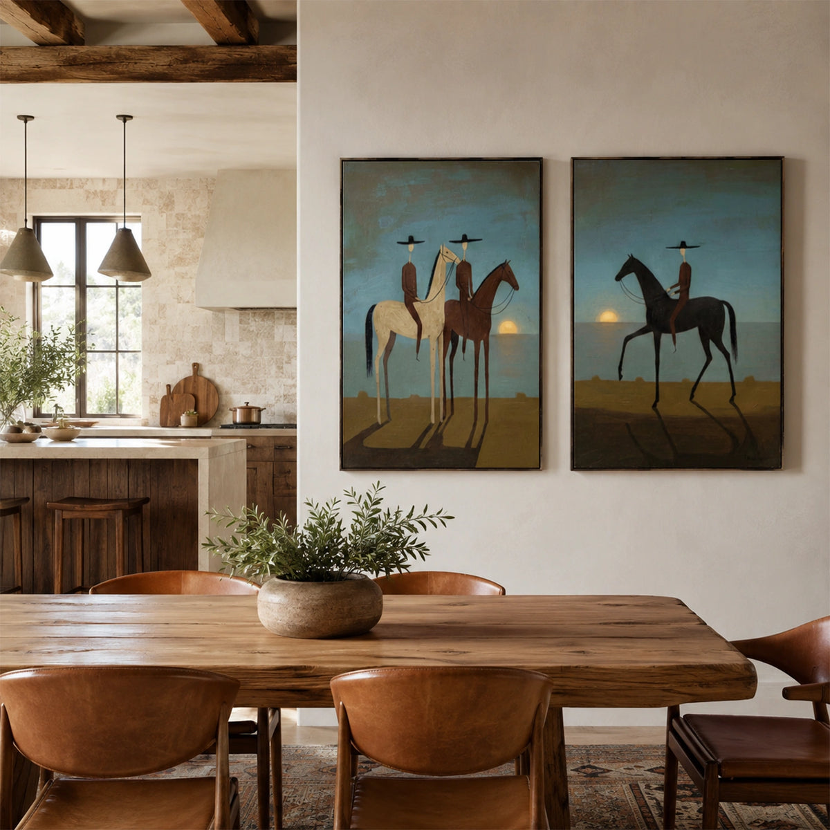 Western Figurative Art Set of 2 #VE149