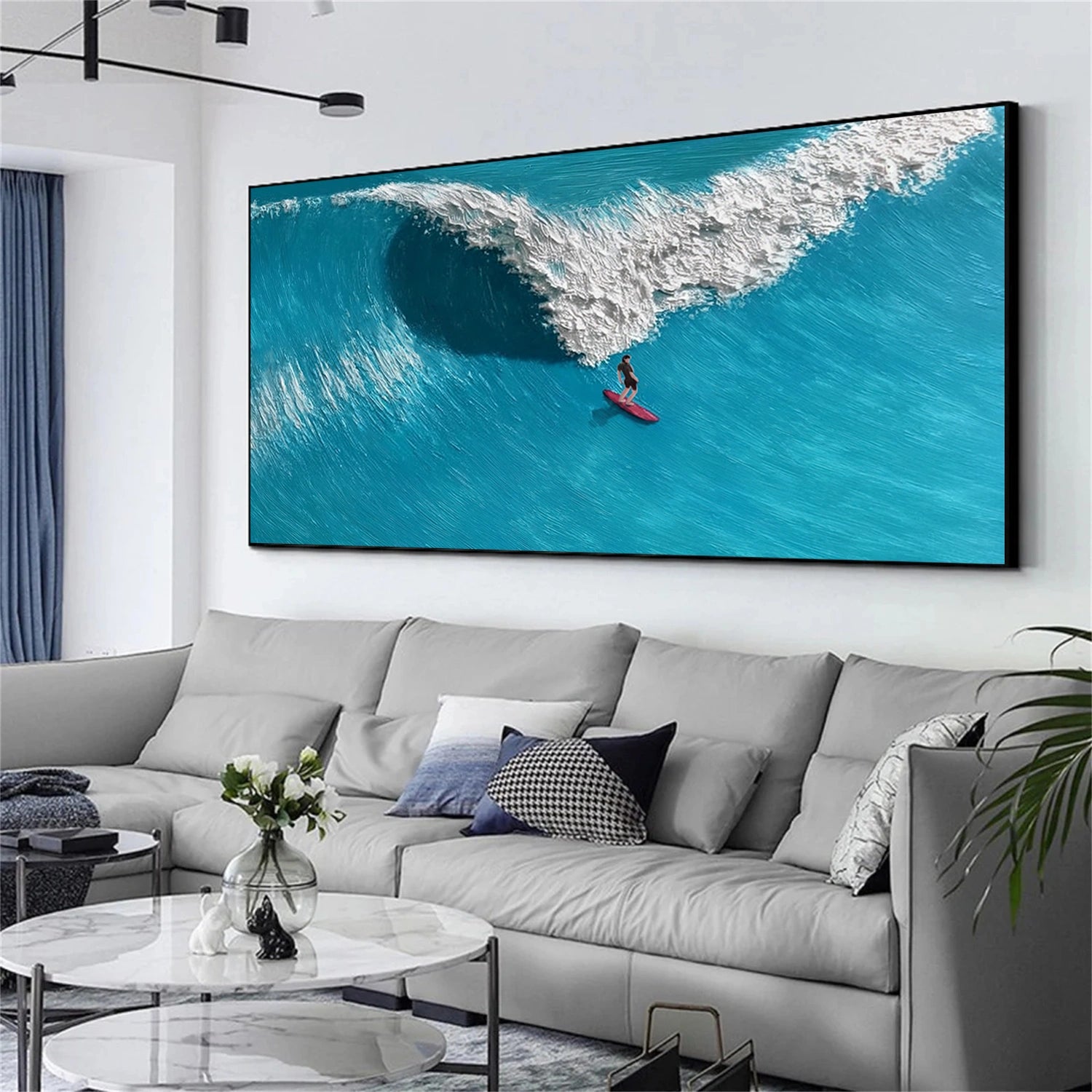 Surfing Sport Texture Canvas Painting #SA019