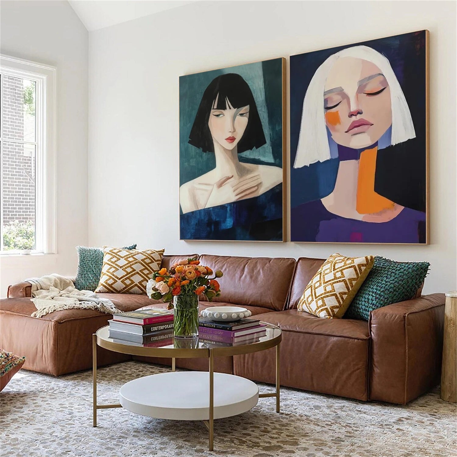 Abstract Portrait Wall Art Set of 2 #PT036