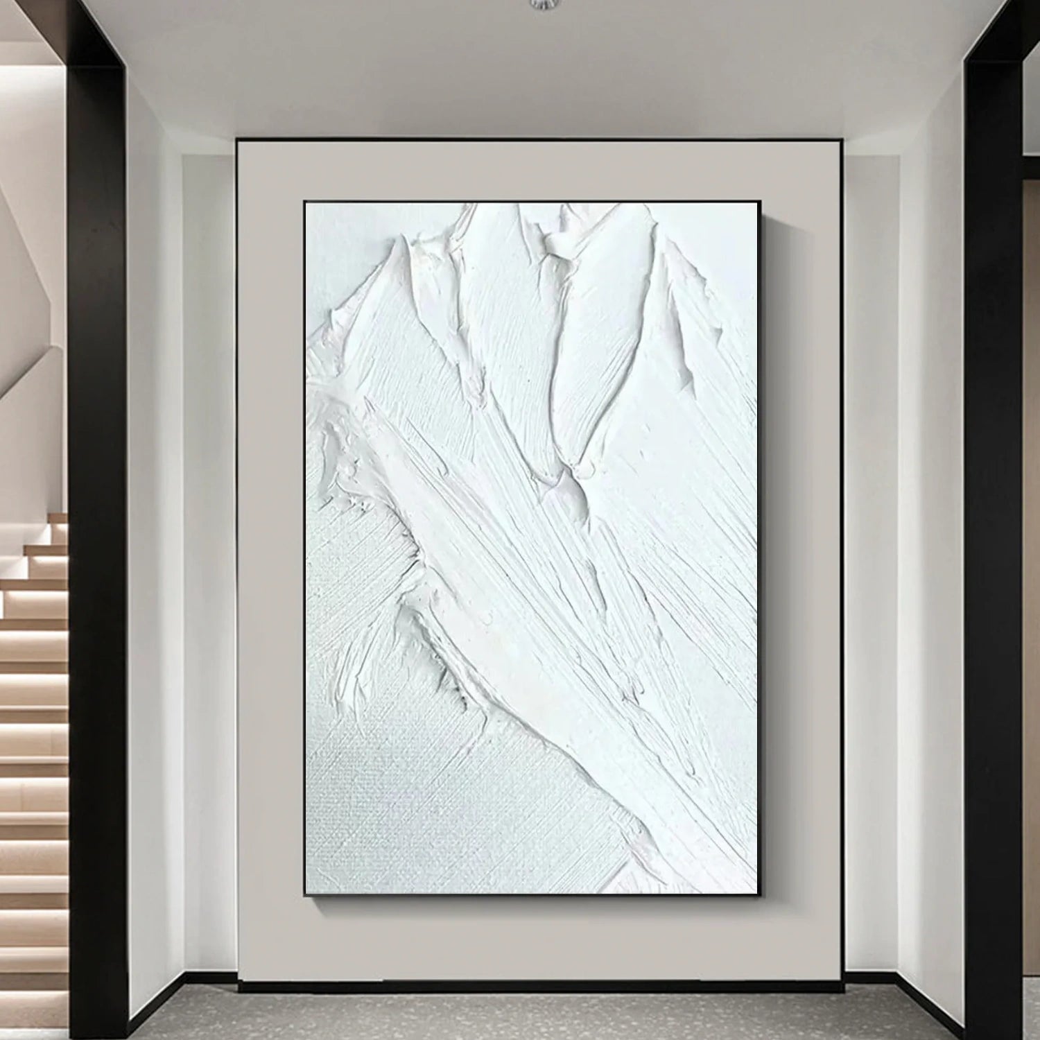 White Minimalist Textured Wall Art #MM324