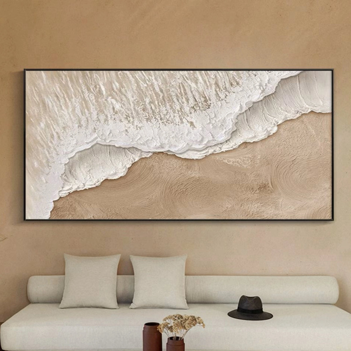 Large Ocean Abstract Painting Beach Waves Painting#OS077