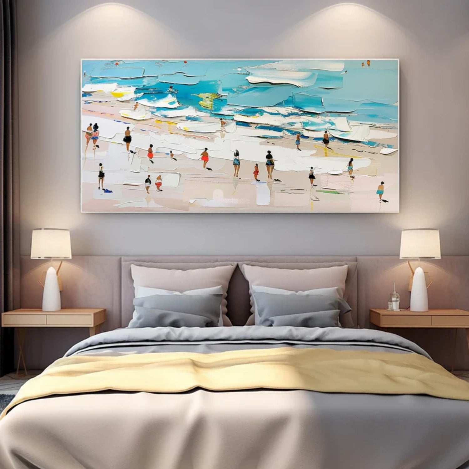 Colorful Ocean And Sky Abstract Textured Canvas Art #OS 318