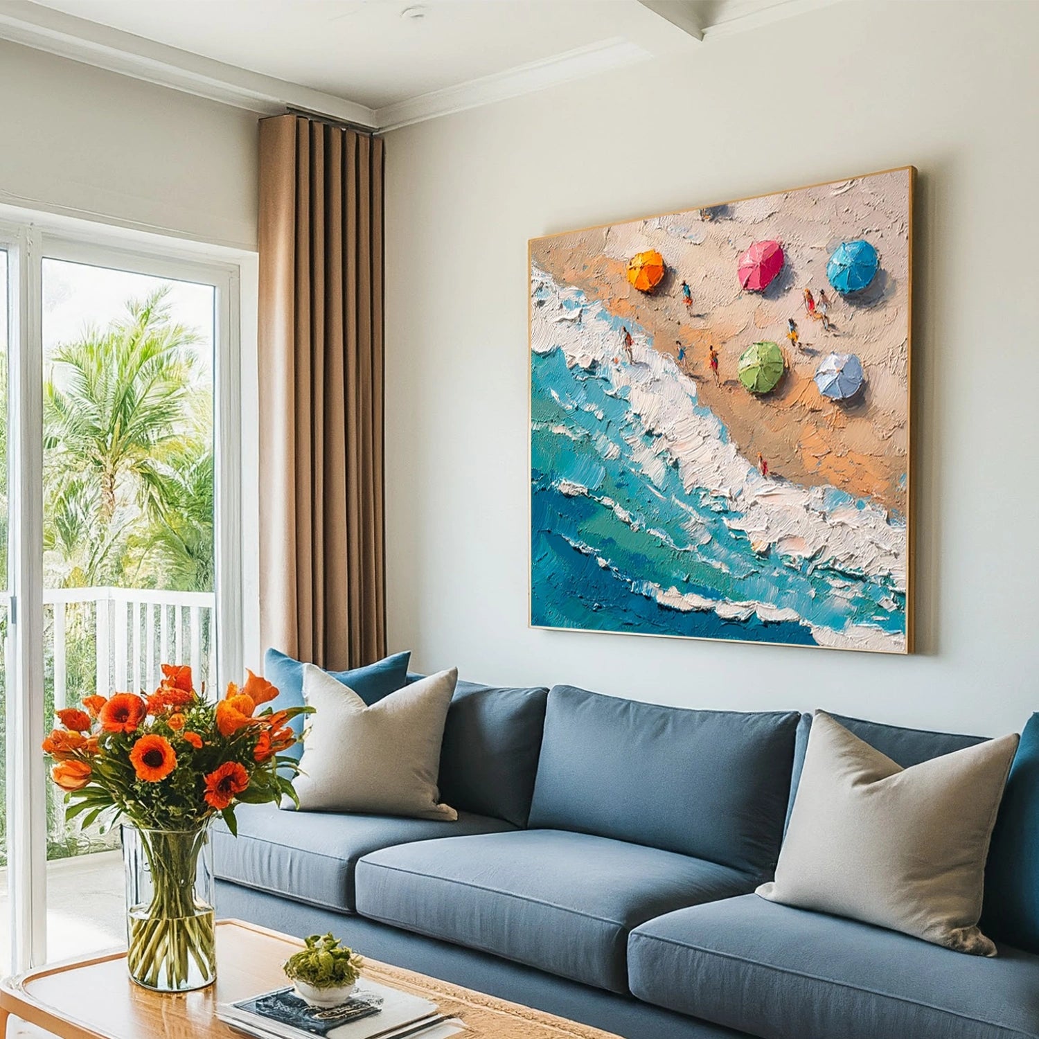 Ocean And Sky Abstract Texture Canvas Art #OS 273