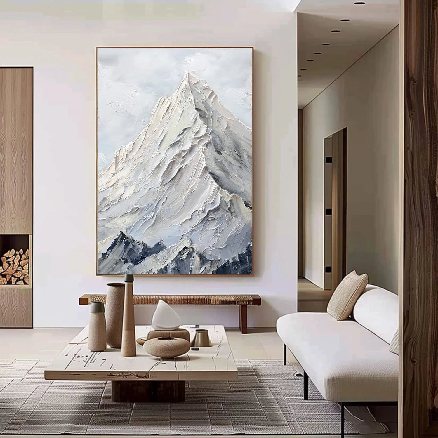 Abstract Mountain Textured Canvas Art #MM330