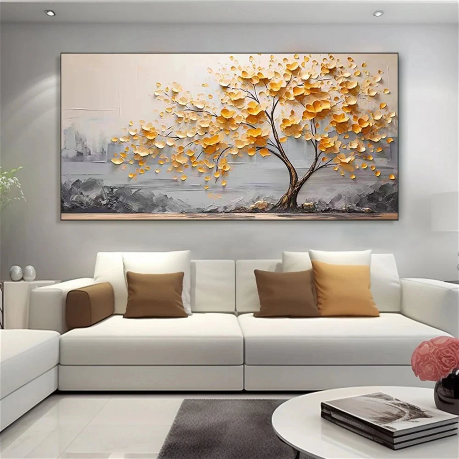 Custom Size Flower And Tree Painting #FT 123