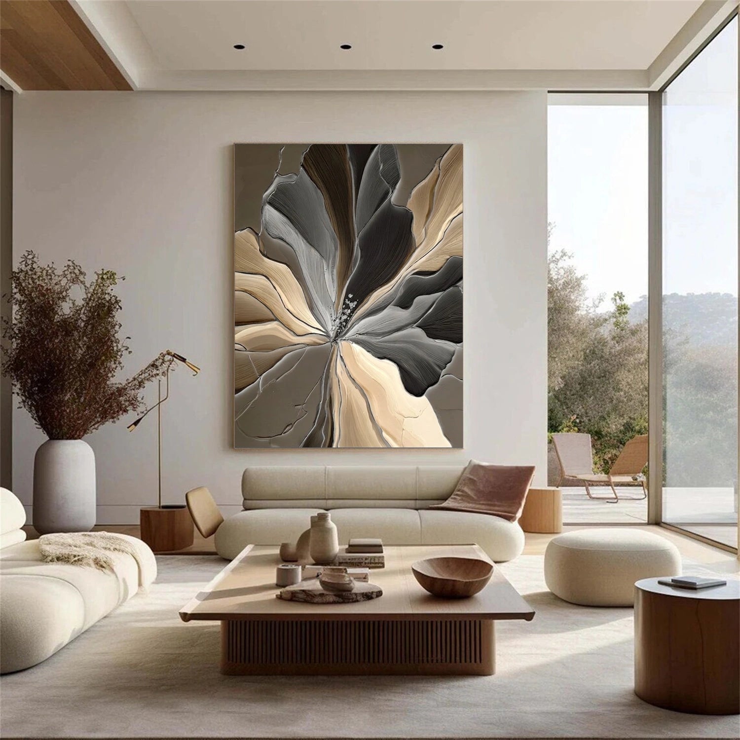 Flower & Tree Abstract Textured Canvas # FT 375