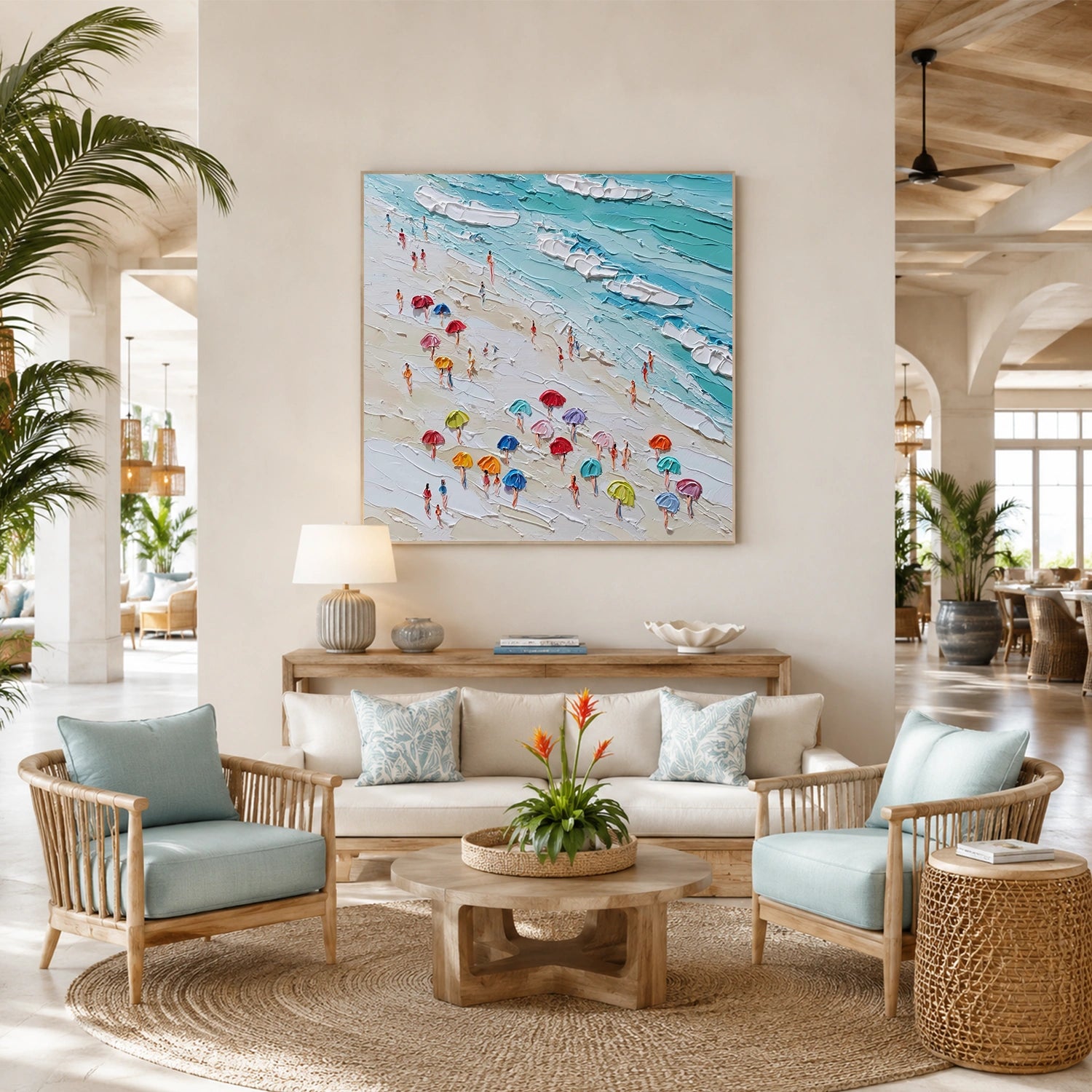 Ocean And Sky Abstract Texture Canvas Art #OS423