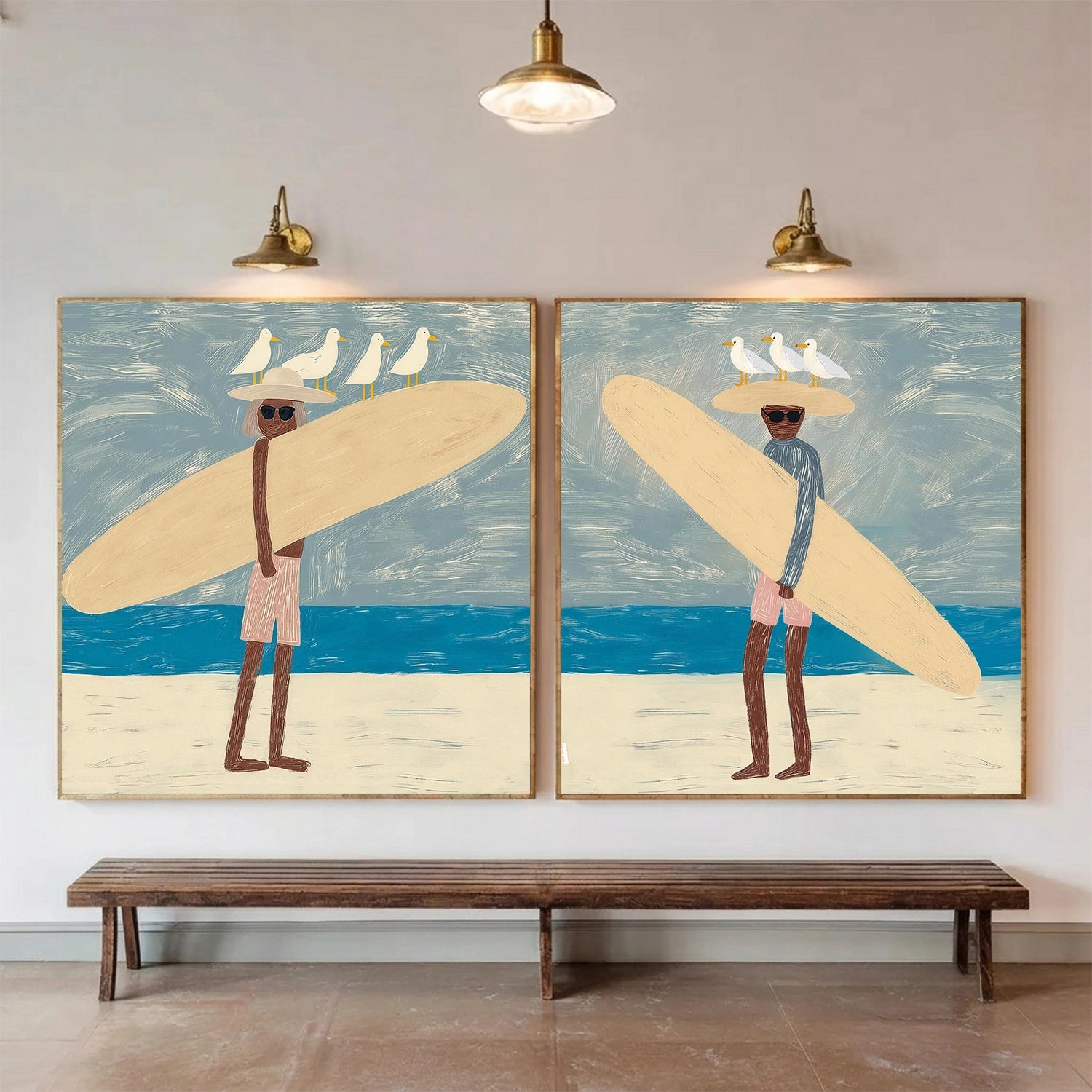 Sport Art Painting Canvas Square Set of 2  # SA096