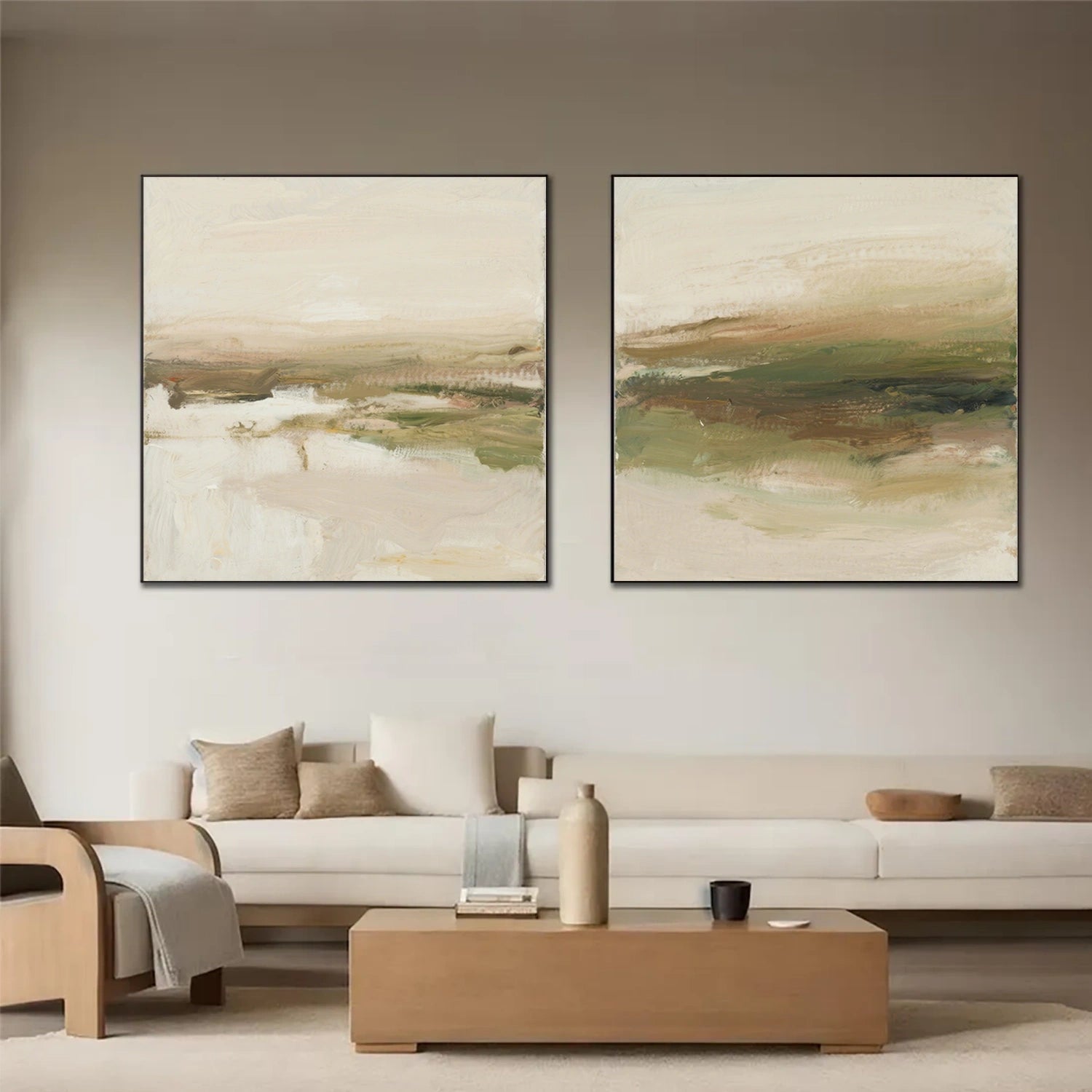 Abstract Textured Square Set of 2 Wall Art #AB 535