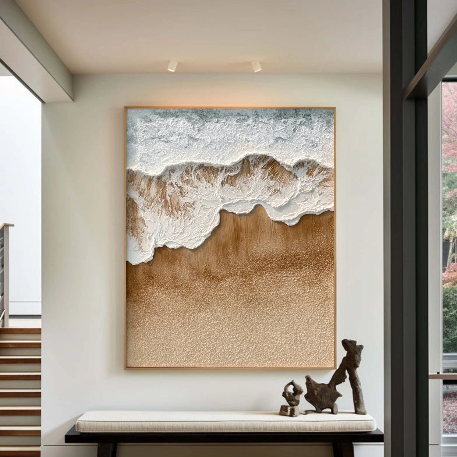 Ocean And Sky Abstract Textured Canvas Art #OS350