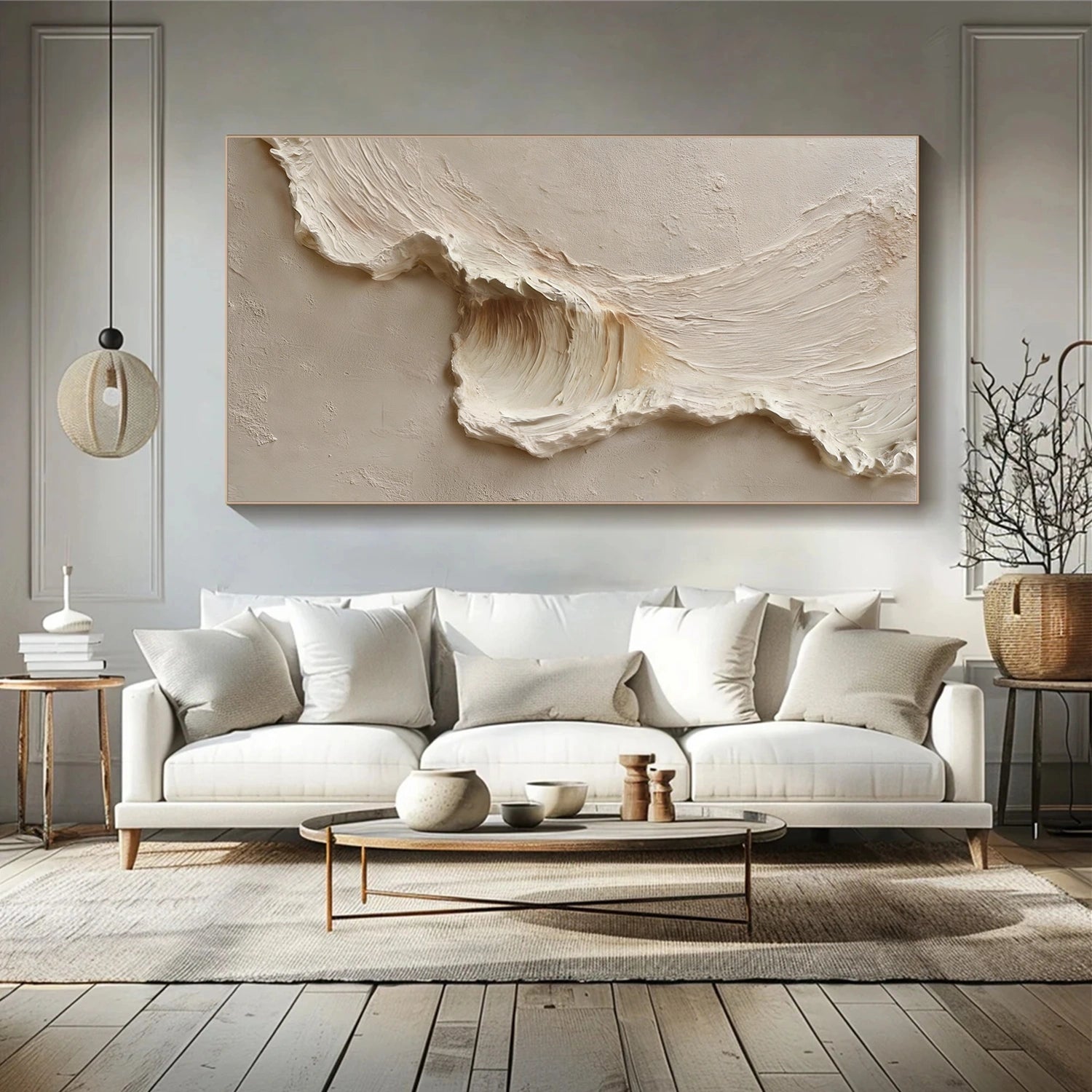Ocean And Sky Abstract Texture Canvas Art #OS368