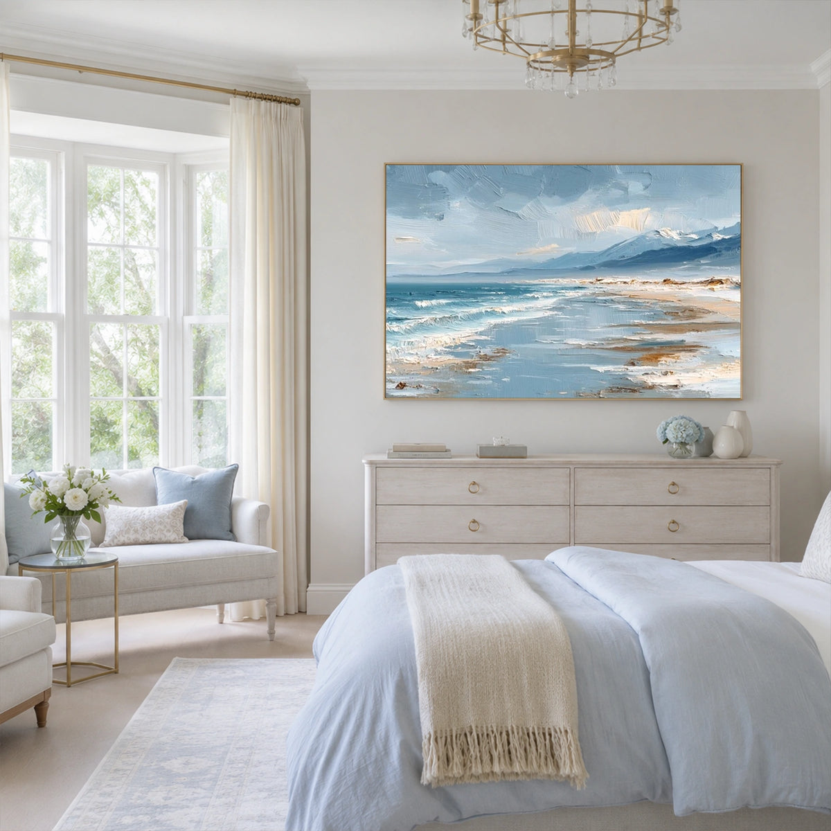 Ocean And Sky Abstract Texture Canvas Art #OS488