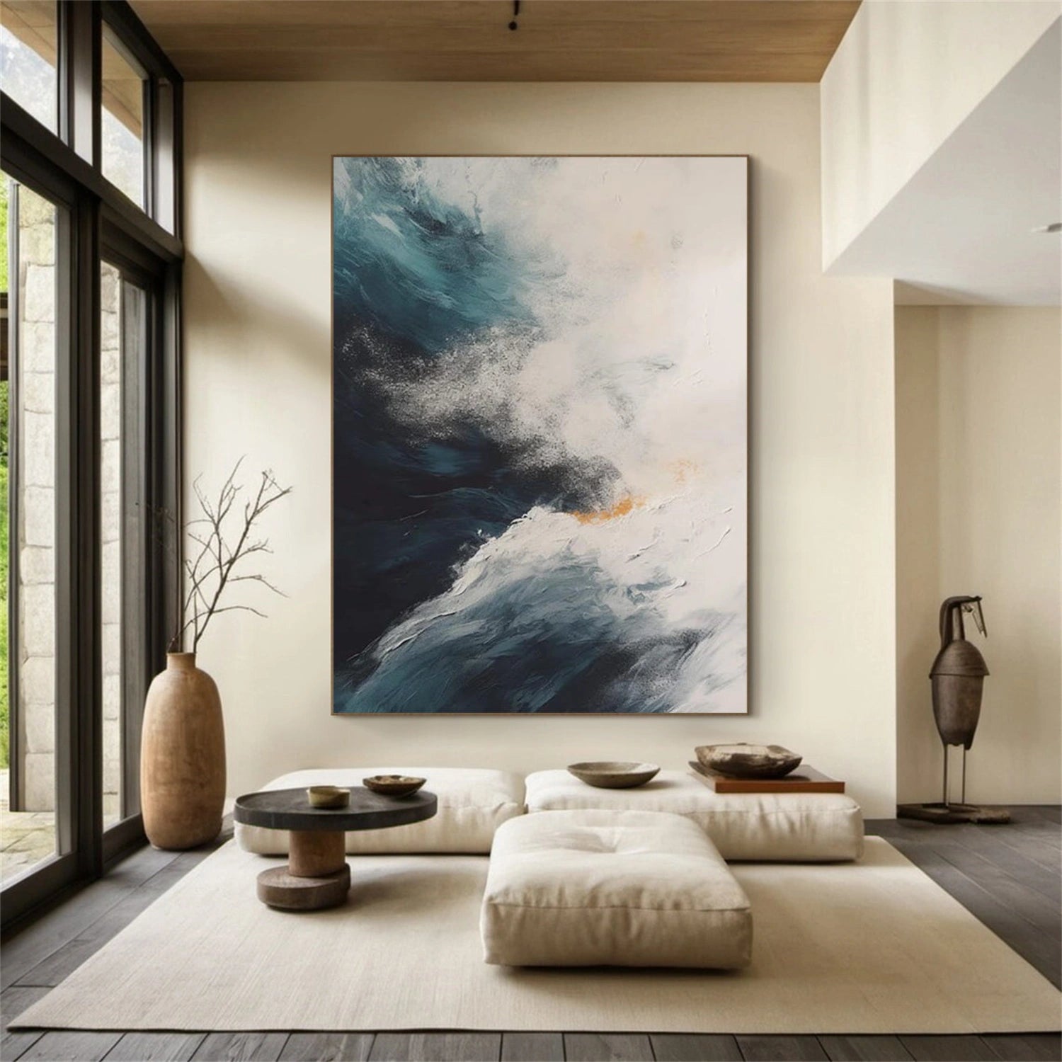 Ocean And Sky Abstract Texture Canvas Art #OS395