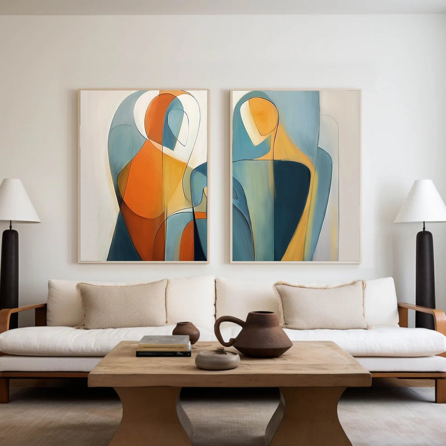 Contemporary Abstract Minimalist Set of 2 Wall Art #CW035