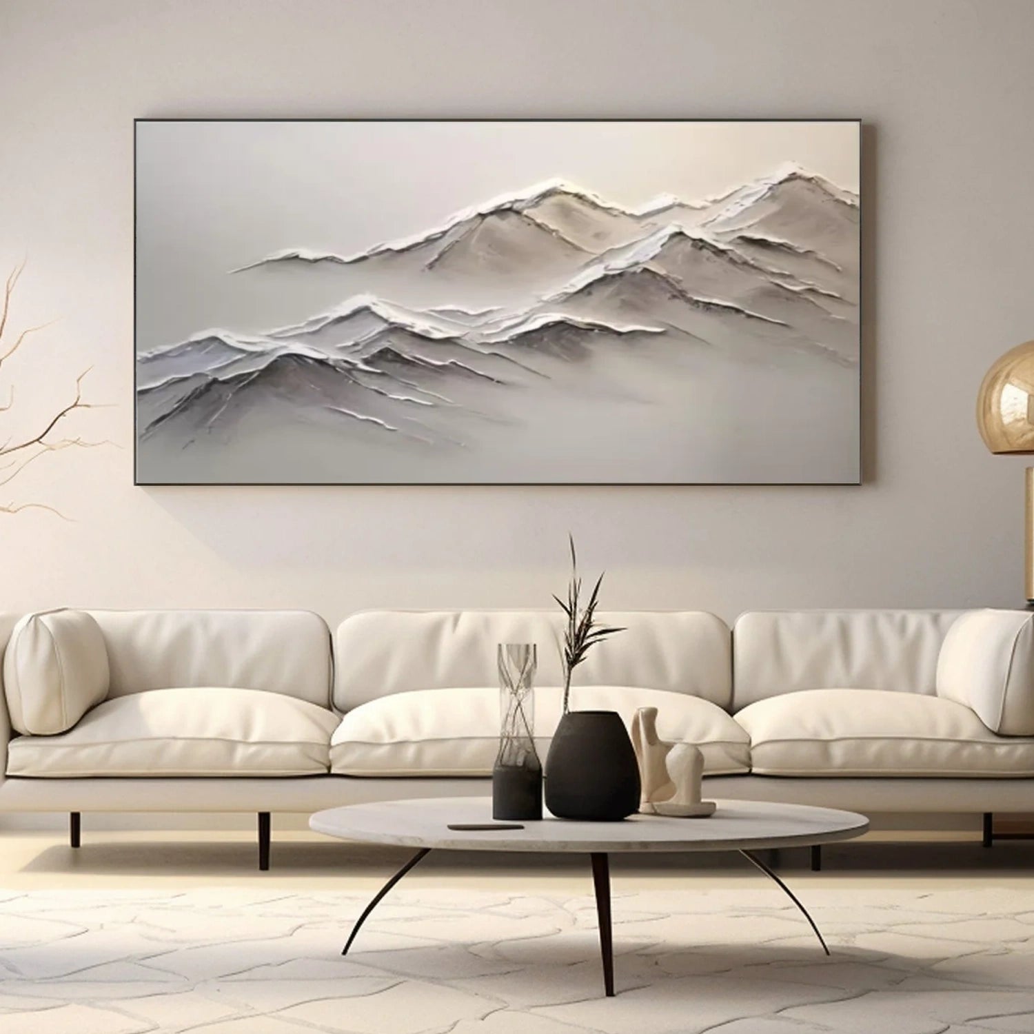 Abstract Mountain Textured Canvas Art #MM323