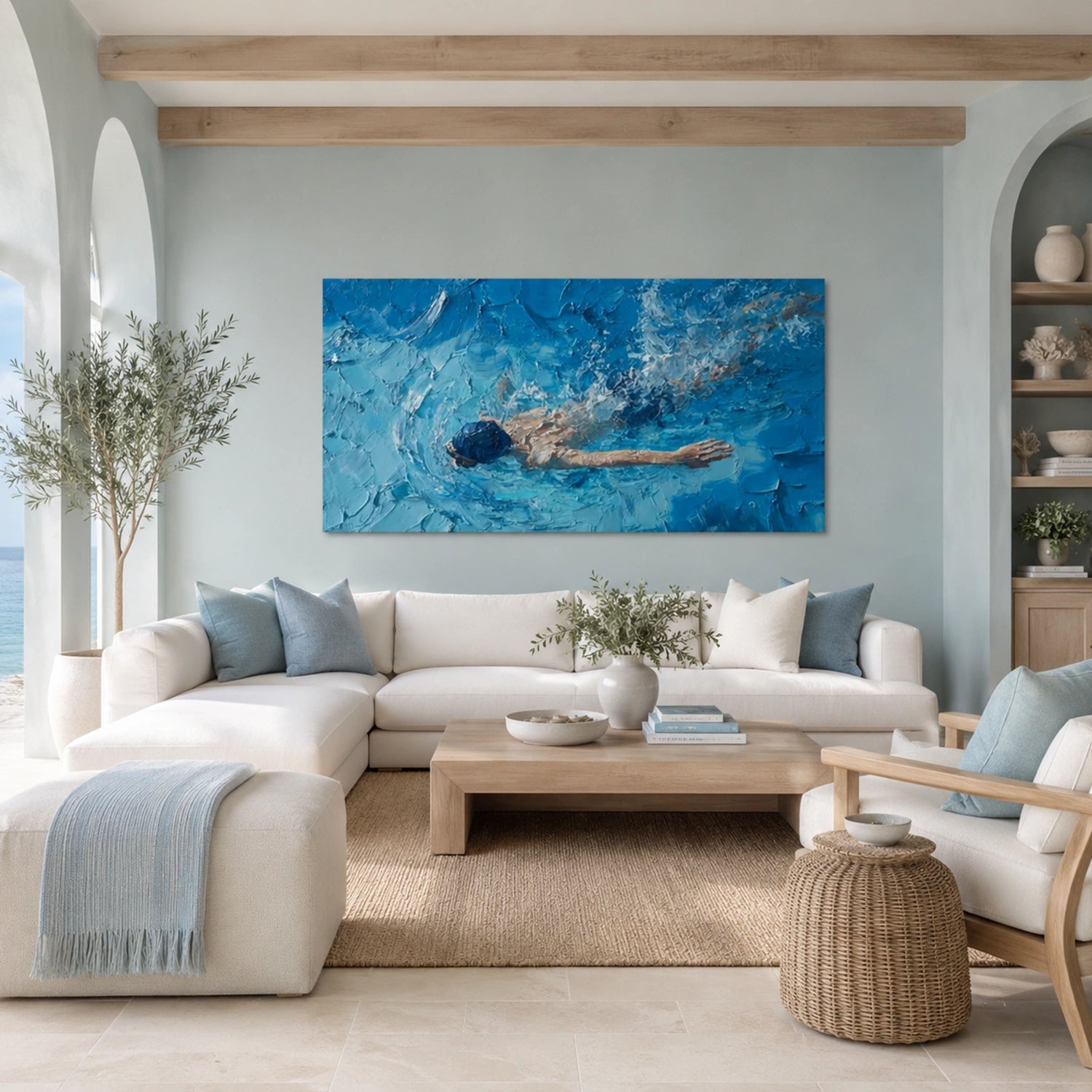 Swimming  Sport Art Painting Canvas # SA103