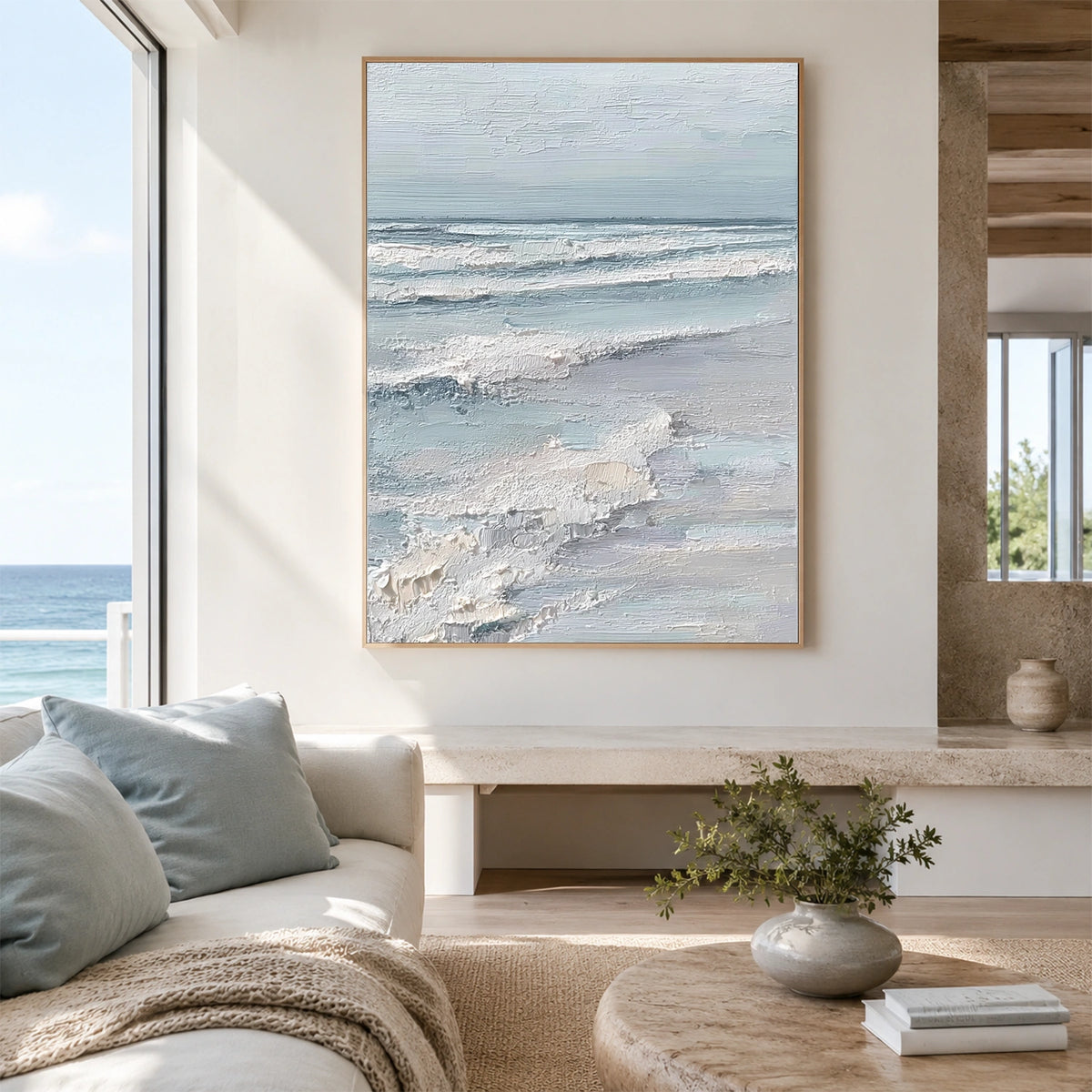 Ocean And Sky Abstract Texture Canvas Art #OS446